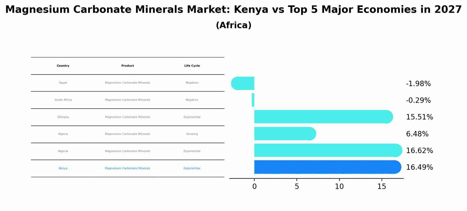 Magnesium Carbonate Minerals Market: Kenya vs Top 5 Major Economies in 2027 (Africa)