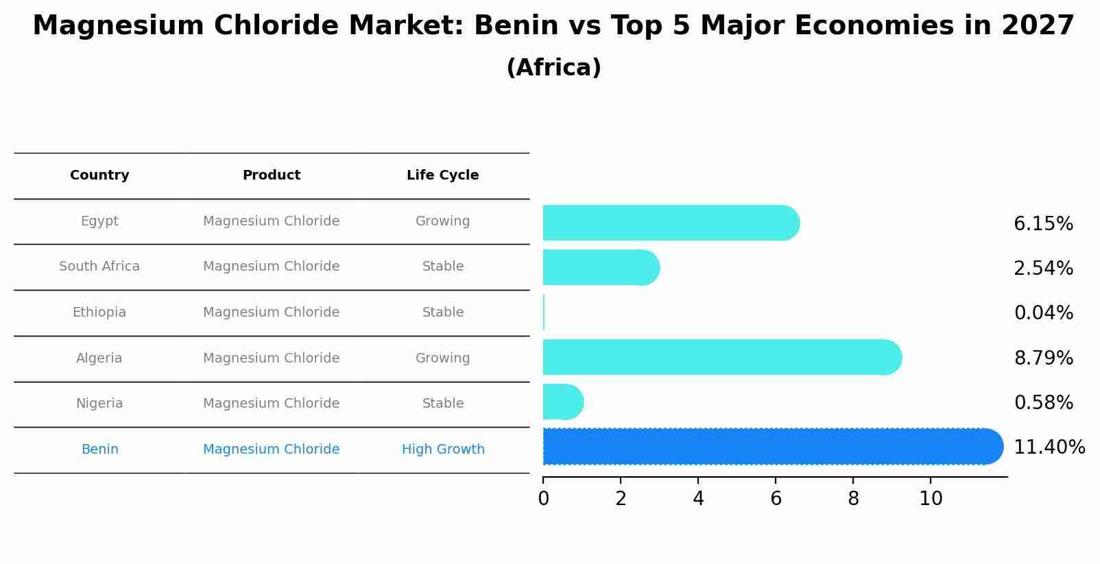 Magnesium Chloride Market: Benin vs Top 5 Major Economies in 2027 (Africa)