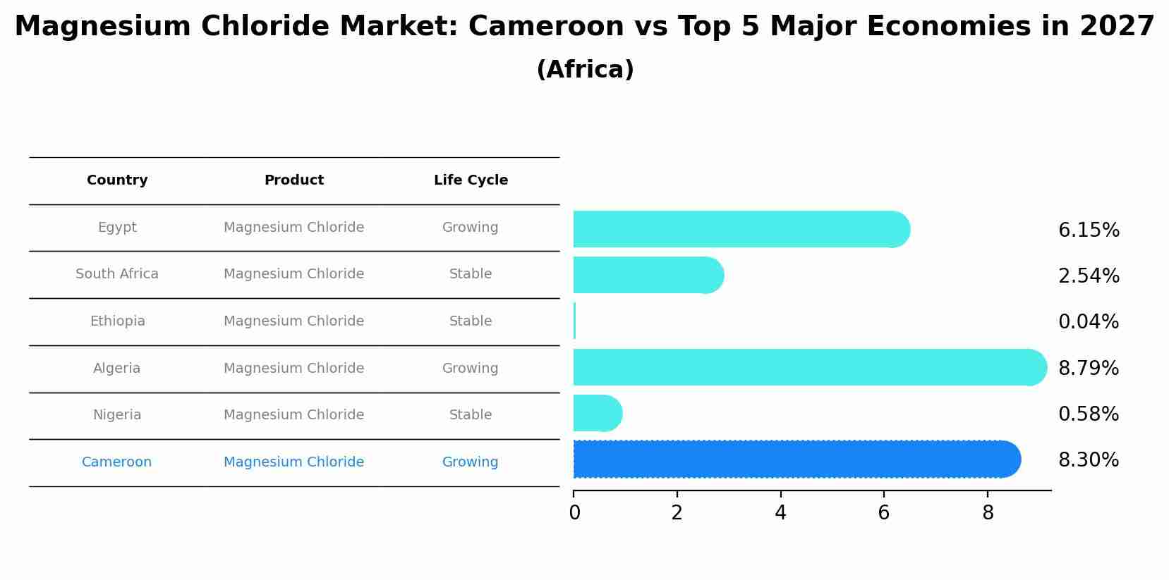 Magnesium Chloride Market: Cameroon vs Top 5 Major Economies in 2027 (Africa)