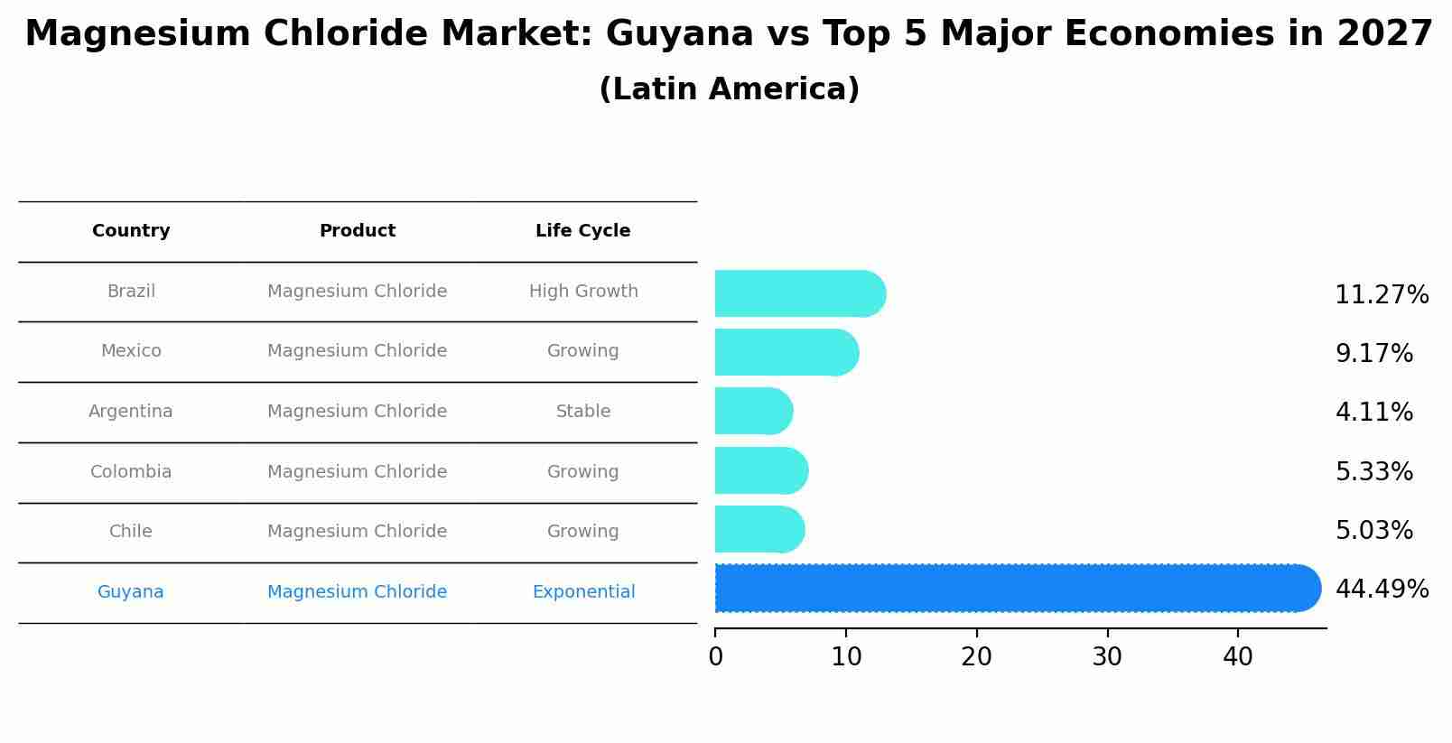 Magnesium Chloride Market: Guyana vs Top 5 Major Economies in 2027 (Latin America)