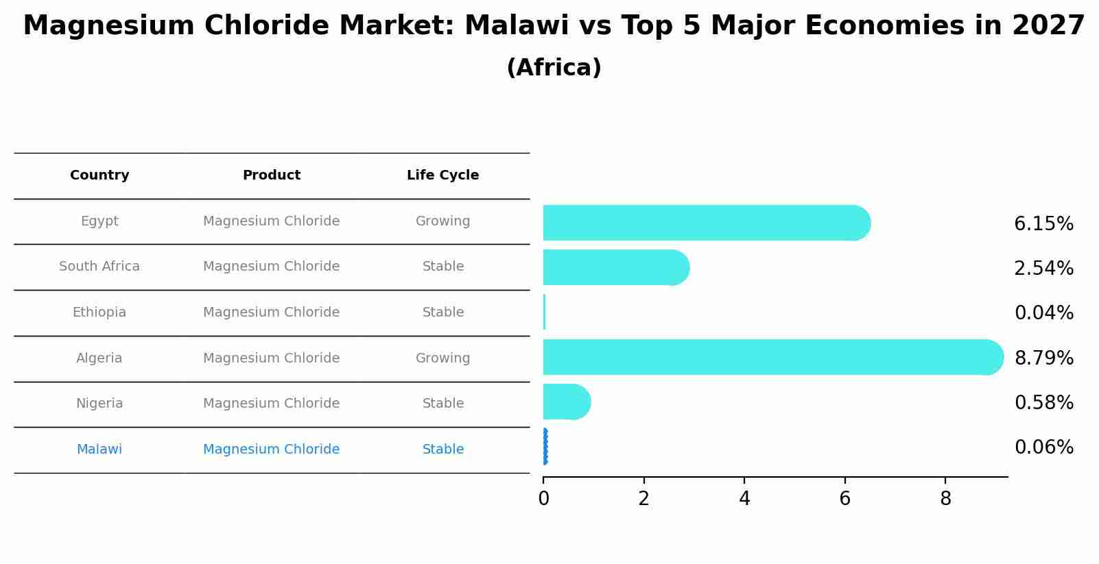Magnesium Chloride Market: Malawi vs Top 5 Major Economies in 2027 (Africa)