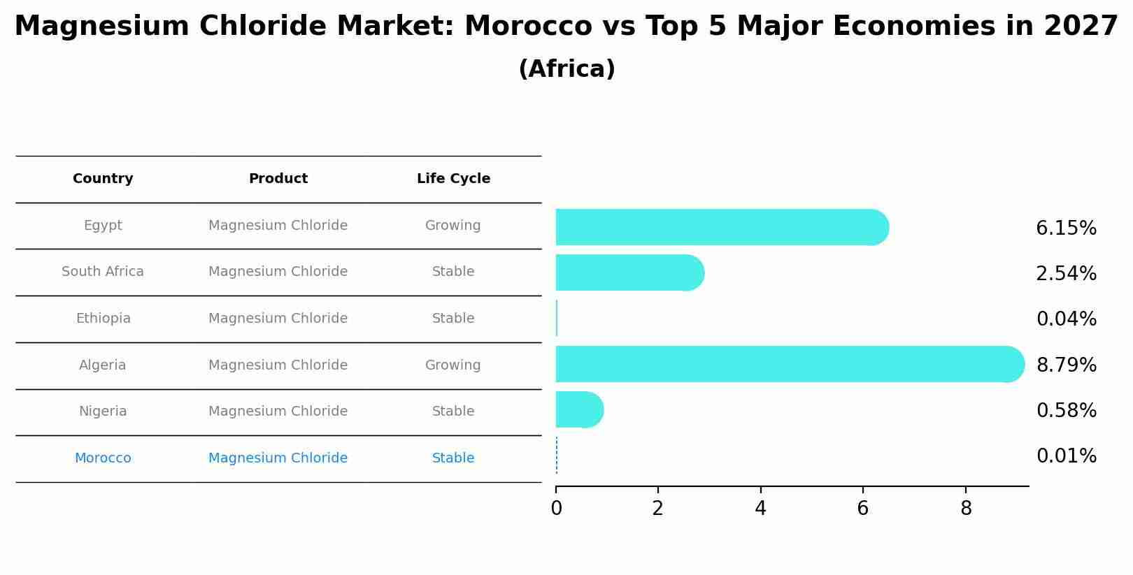 Magnesium Chloride Market: Morocco vs Top 5 Major Economies in 2027 (Africa)