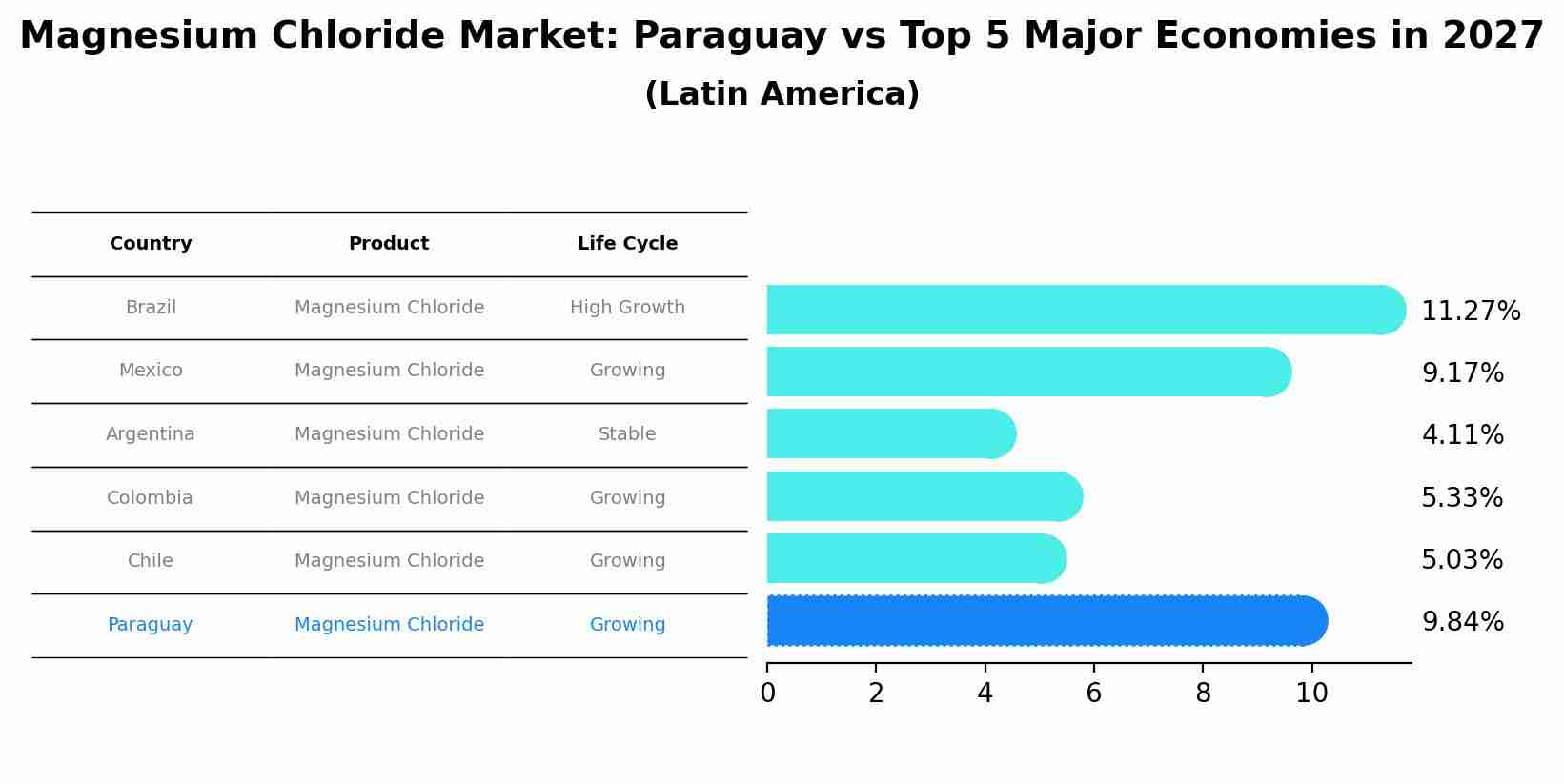 Magnesium Chloride Market: Paraguay vs Top 5 Major Economies in 2027 (Latin America)
