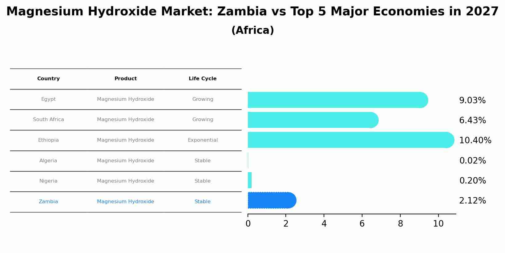 Magnesium Hydroxide Market: Zambia vs Top 5 Major Economies in 2027 (Africa)