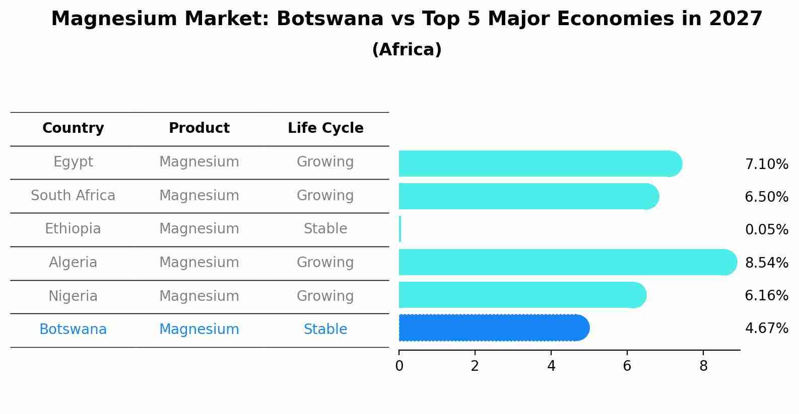 Magnesium Market: Botswana vs Top 5 Major Economies in 2027 (Africa)