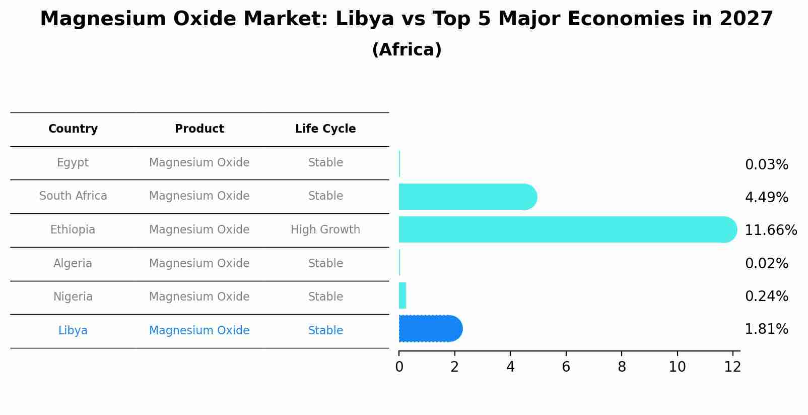 Magnesium Oxide Market: Libya vs Top 5 Major Economies in 2027 (Africa)