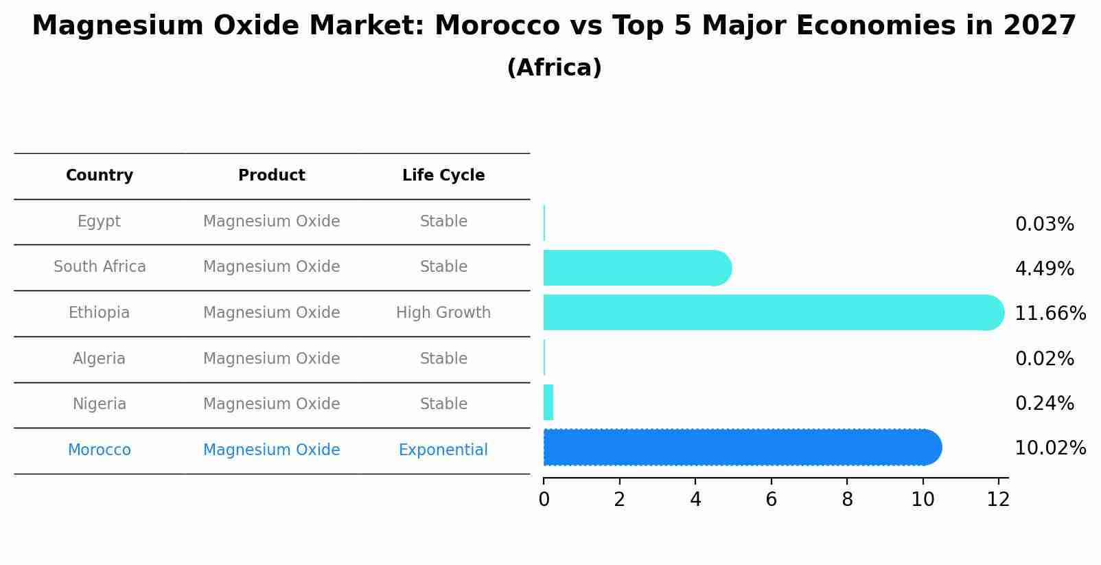 Magnesium Oxide Market: Morocco vs Top 5 Major Economies in 2027 (Africa)