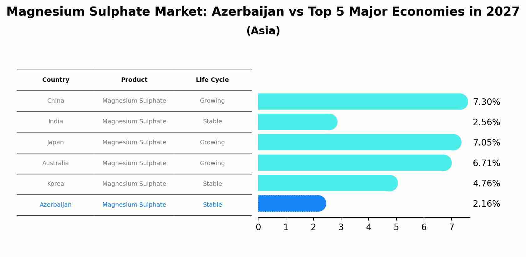 Magnesium Sulphate Market: Azerbaijan vs Top 5 Major Economies in 2027 (Asia)