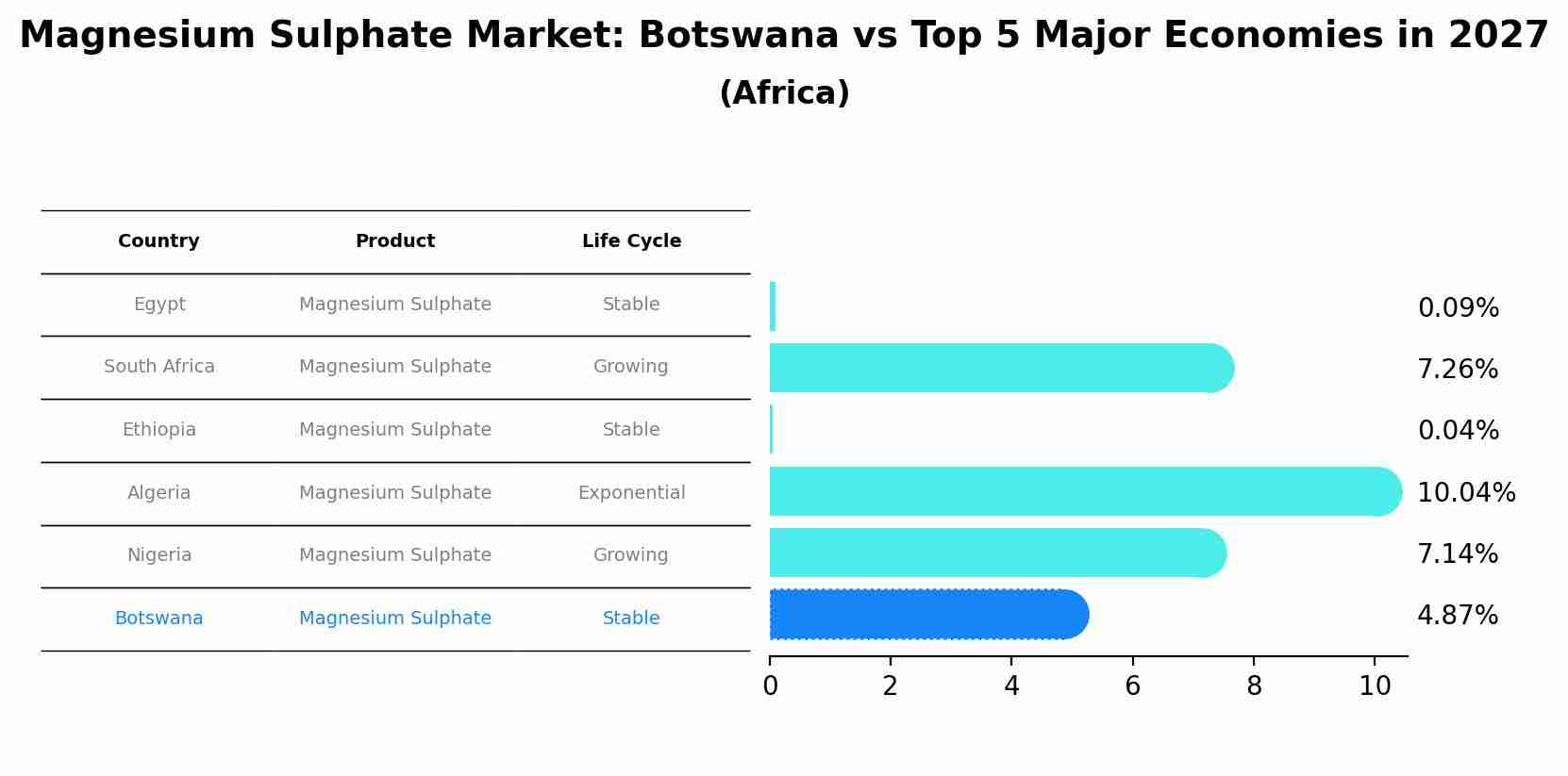 Magnesium Sulphate Market: Botswana vs Top 5 Major Economies in 2027 (Africa)