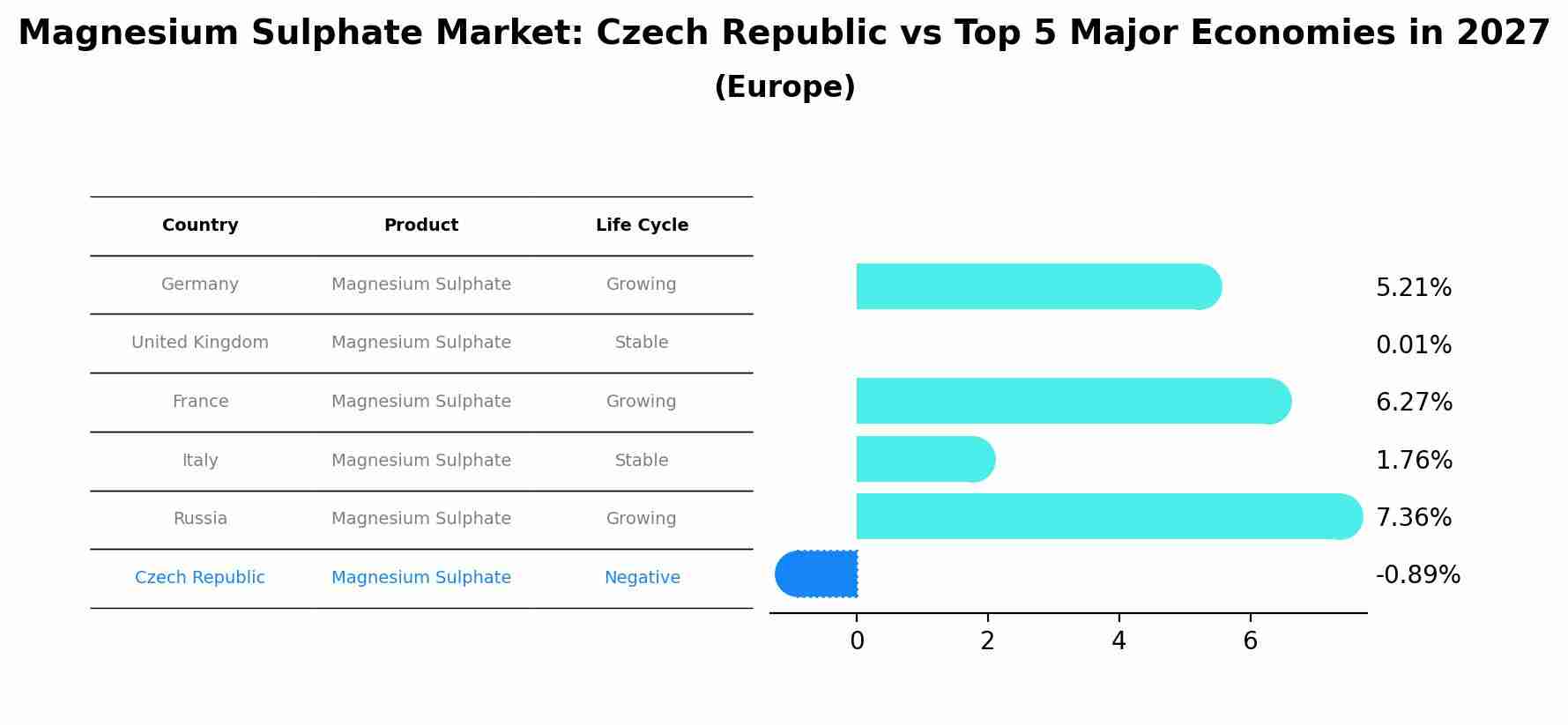 Magnesium Sulphate Market: Czech Republic vs Top 5 Major Economies in 2027 (Europe)