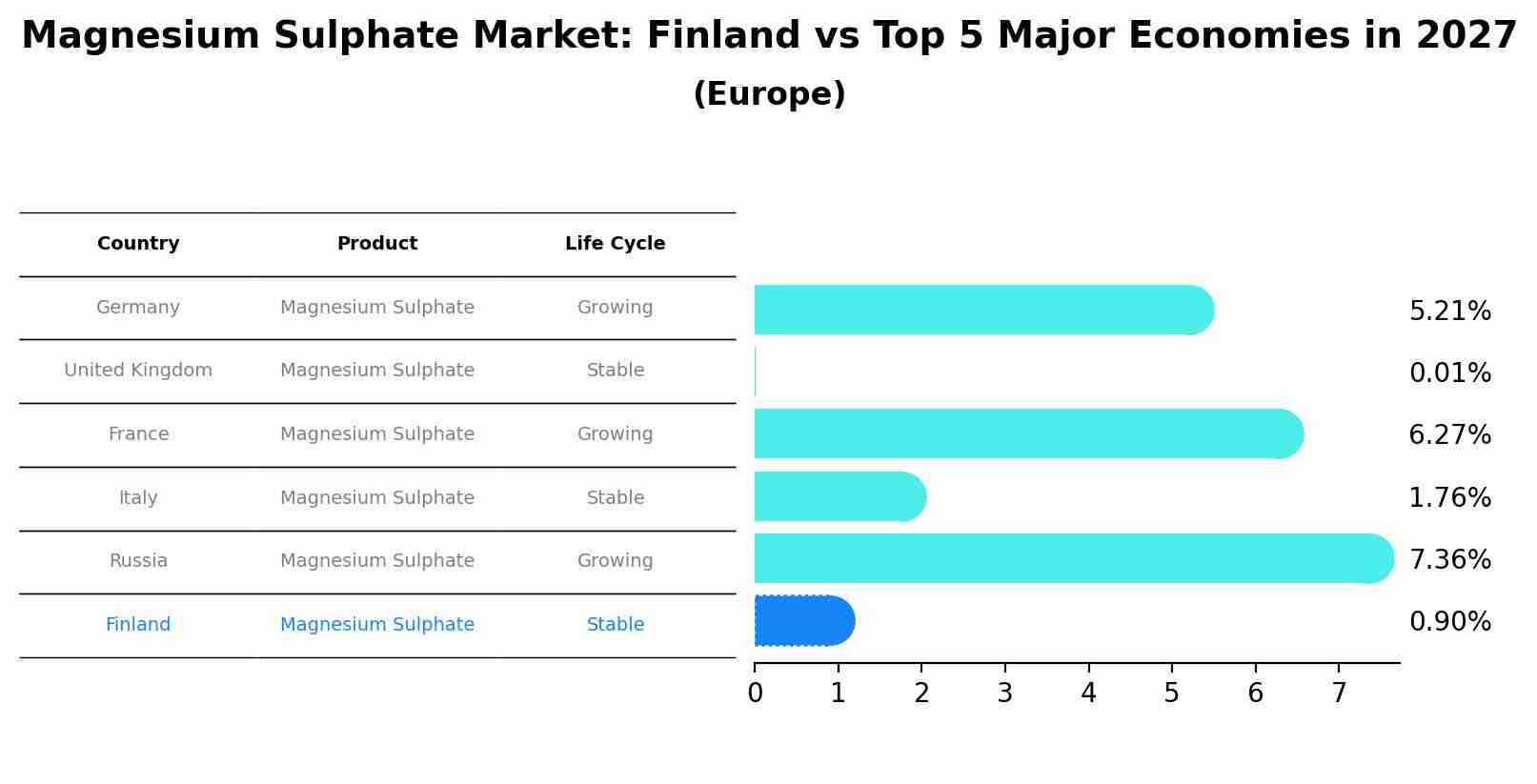 Magnesium Sulphate Market: Finland vs Top 5 Major Economies in 2027 (Europe)