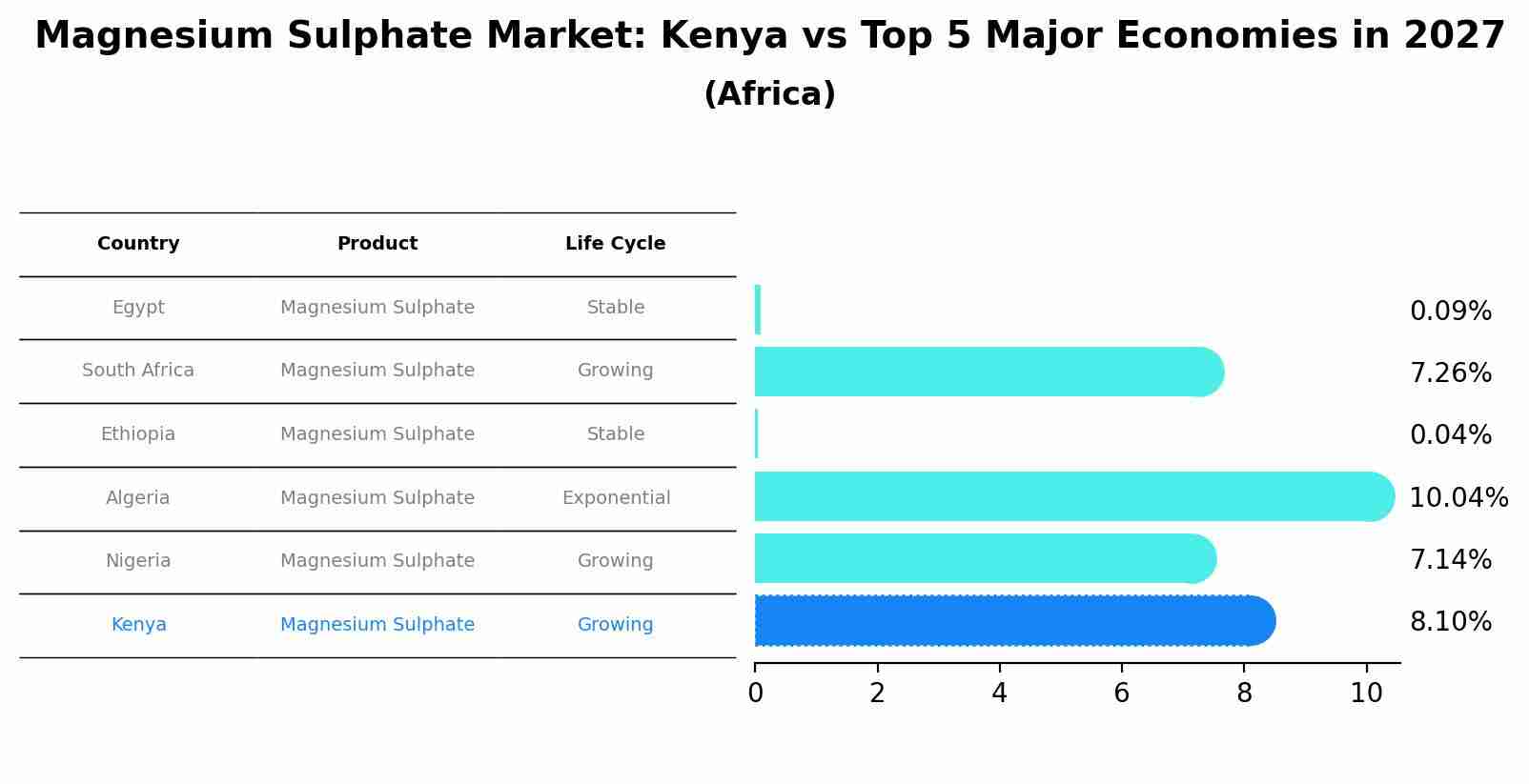 Magnesium Sulphate Market: Kenya vs Top 5 Major Economies in 2027 (Africa)