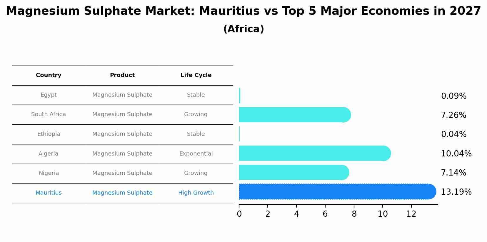 Magnesium Sulphate Market: Mauritius vs Top 5 Major Economies in 2027 (Africa)
