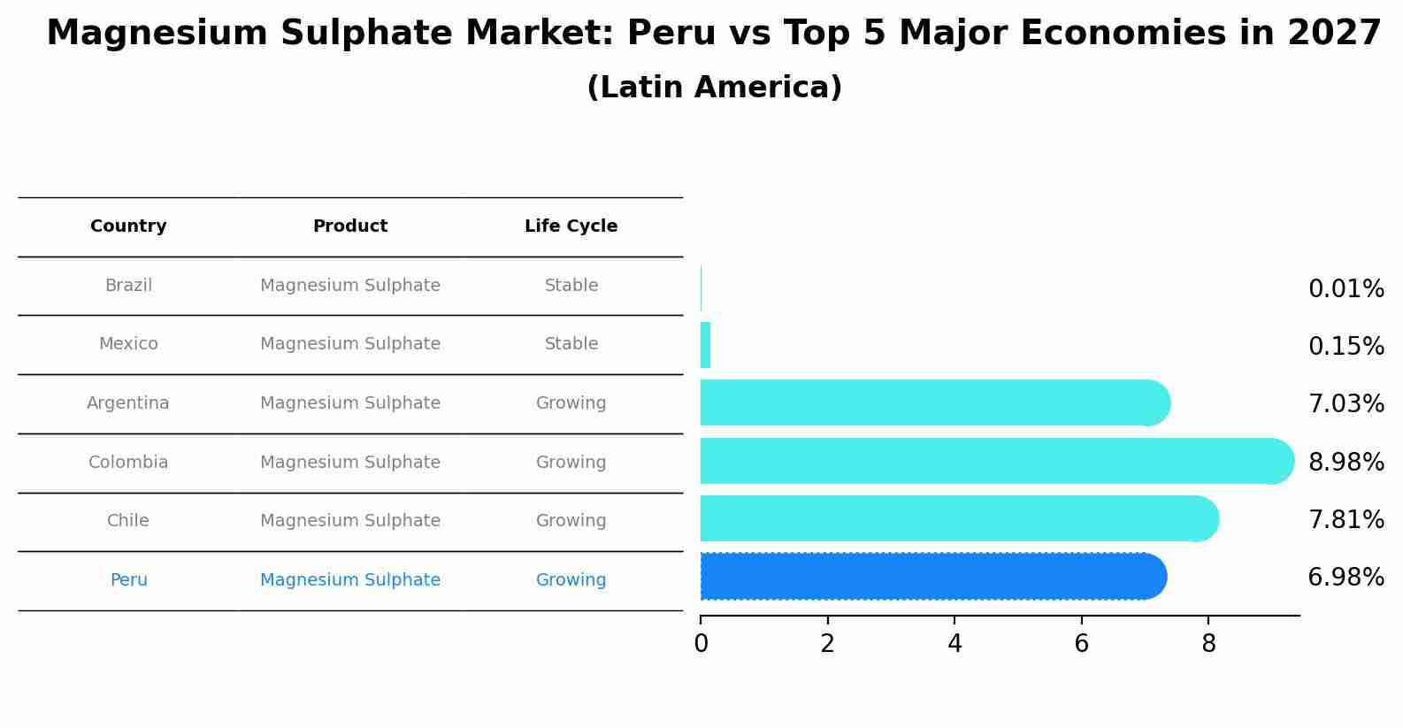 Magnesium Sulphate Market: Peru vs Top 5 Major Economies in 2027 (Latin America)