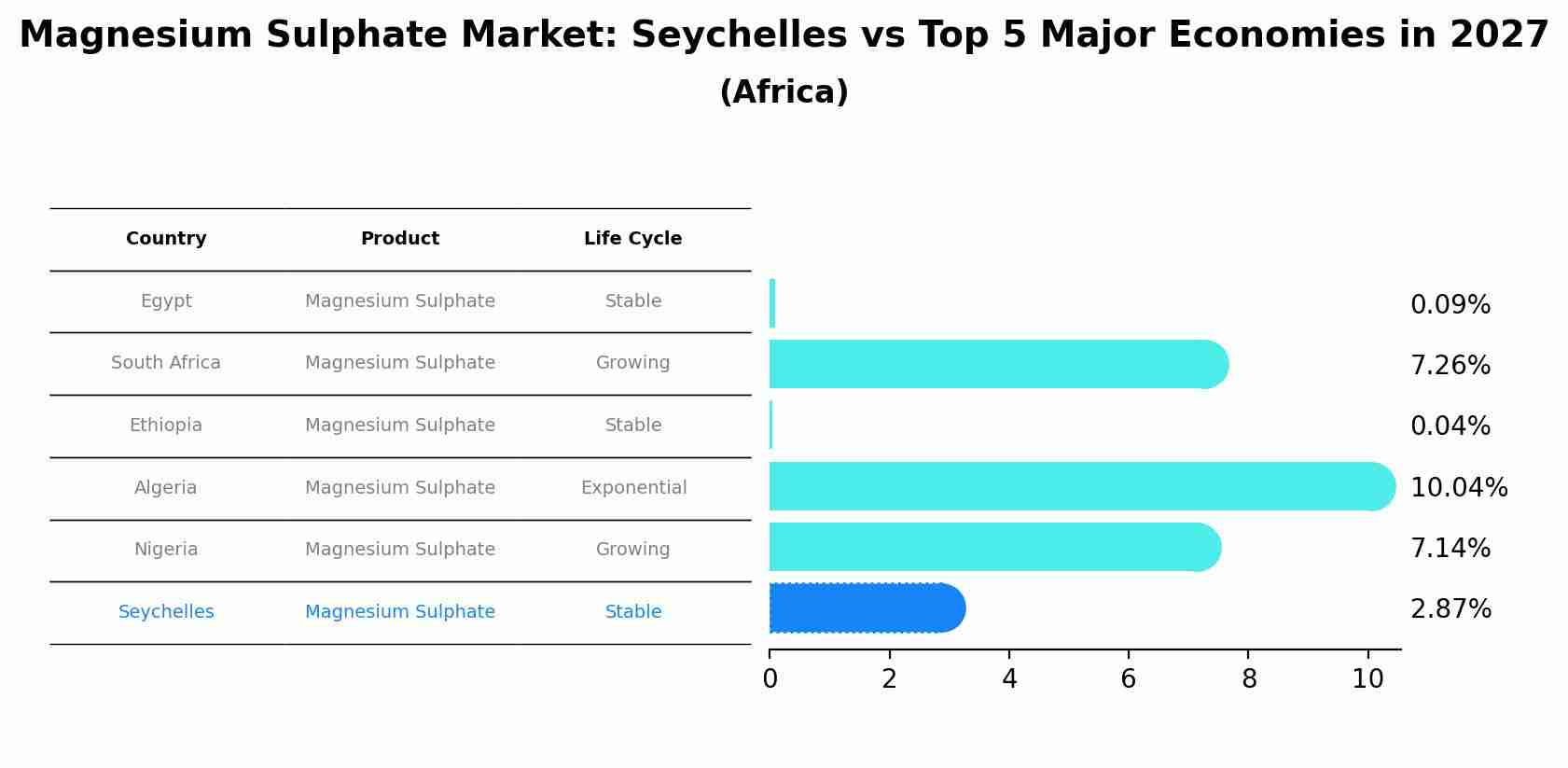 Magnesium Sulphate Market: Seychelles vs Top 5 Major Economies in 2027 (Africa)