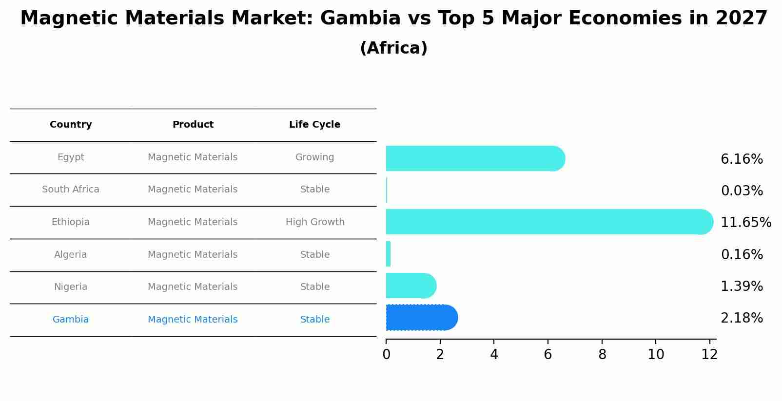 Magnetic Materials Market: Gambia vs Top 5 Major Economies in 2027 (Africa)
