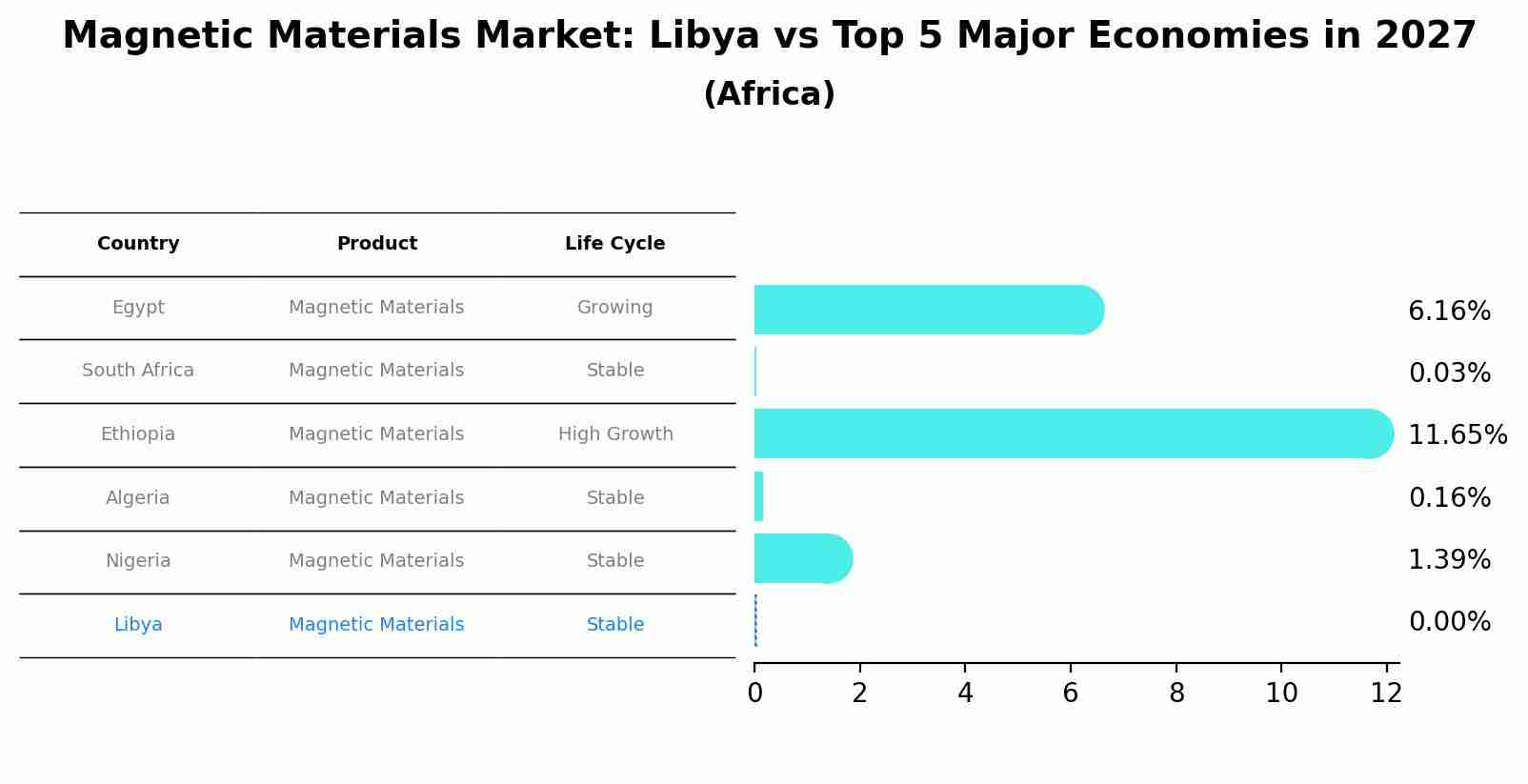 Magnetic Materials Market: Libya vs Top 5 Major Economies in 2027 (Africa)