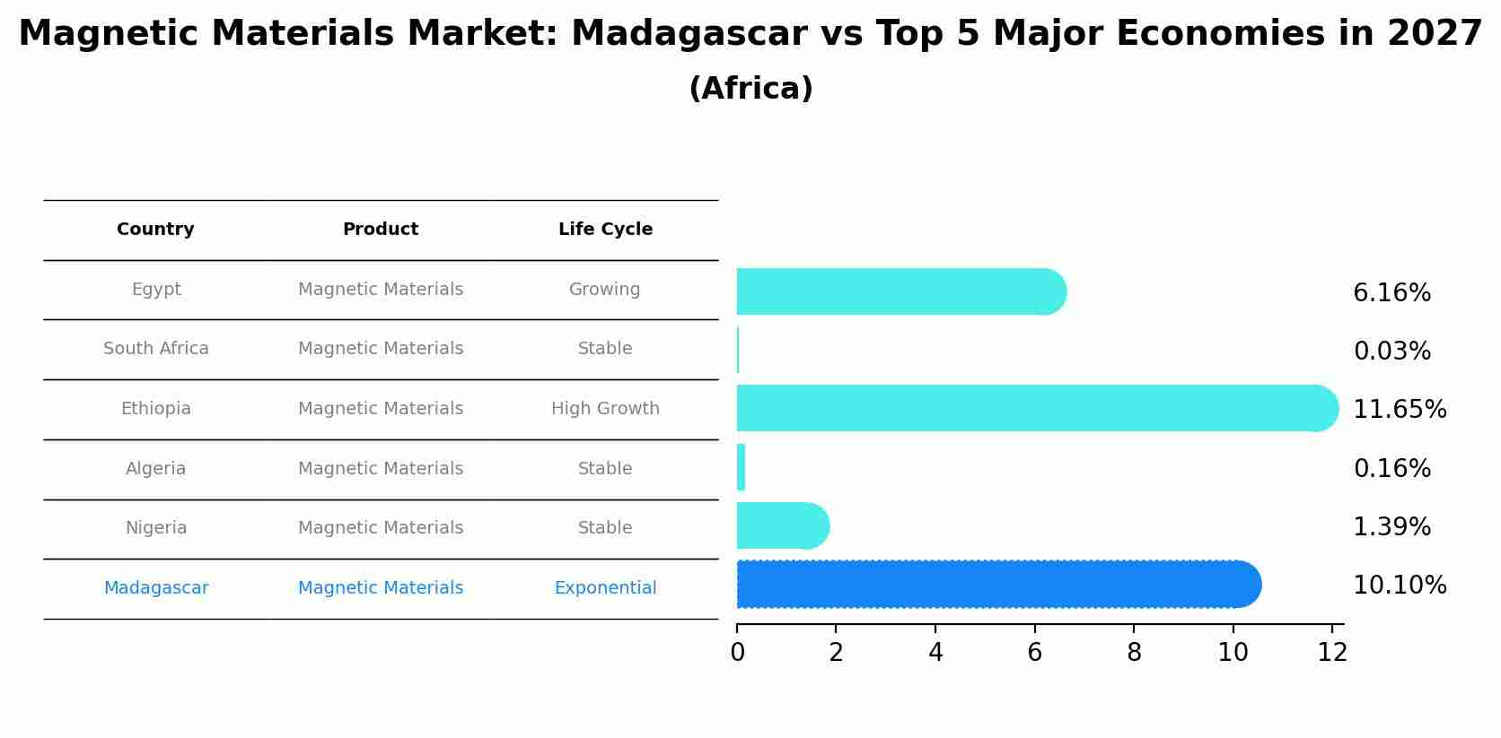 Magnetic Materials Market: Madagascar vs Top 5 Major Economies in 2027 (Africa)