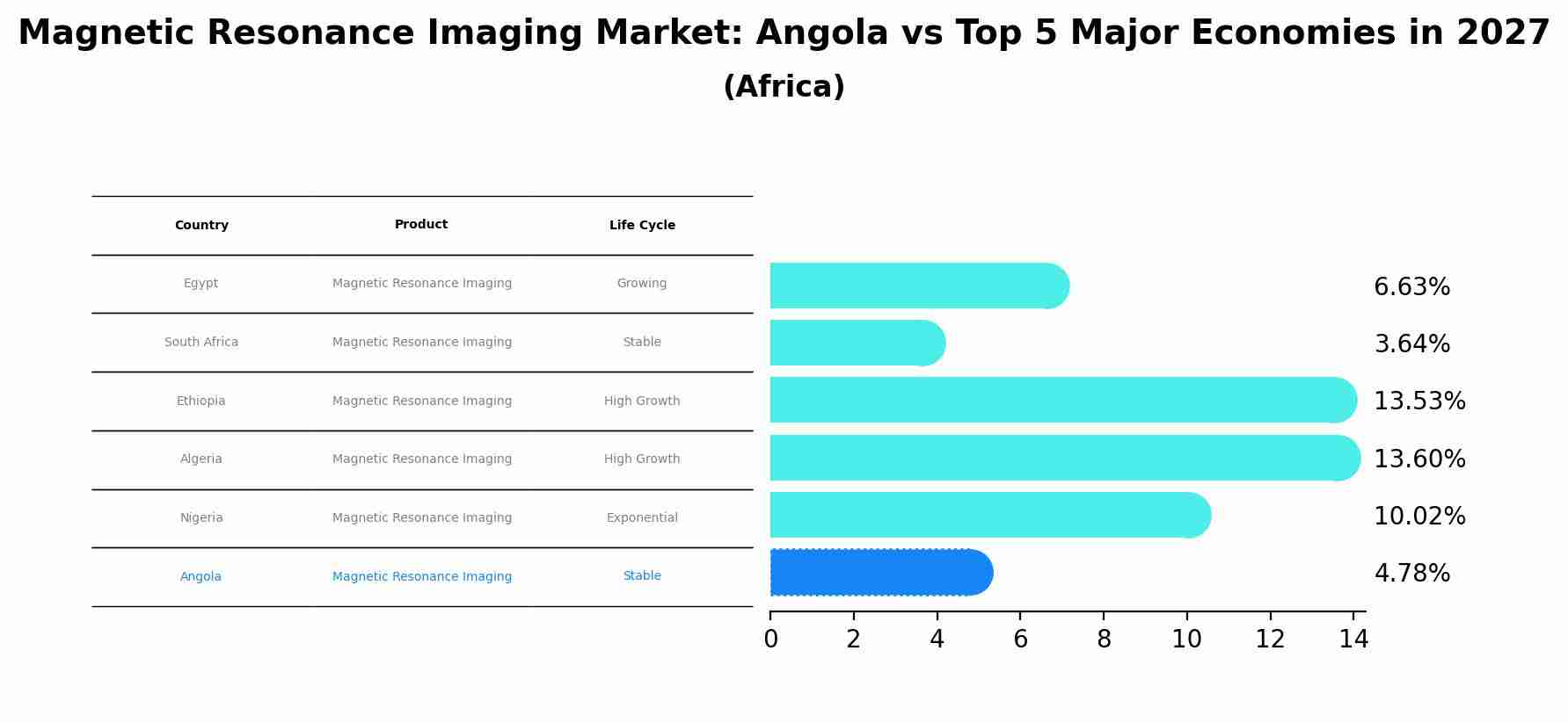 Magnetic Resonance Imaging Market: Angola vs Top 5 Major Economies in 2027 (Africa)