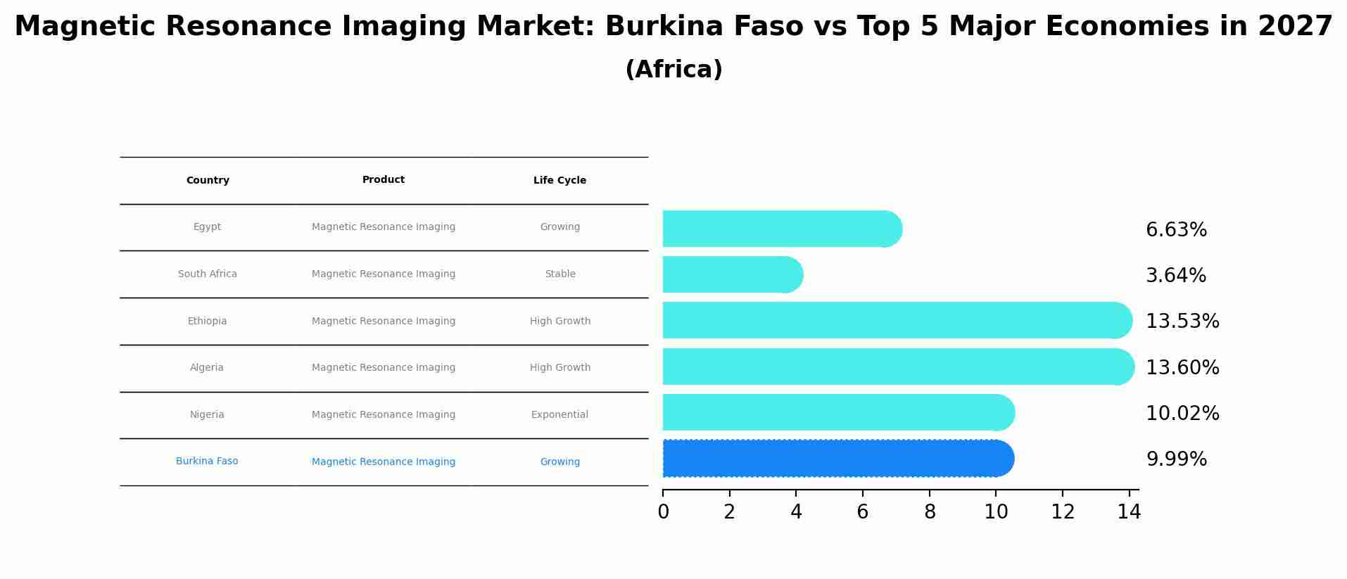Magnetic Resonance Imaging Market: Burkina Faso vs Top 5 Major Economies in 2027 (Africa)