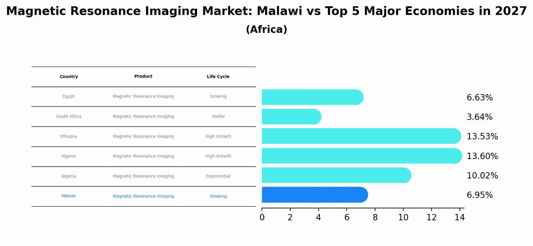 Magnetic Resonance Imaging Market: Malawi vs Top 5 Major Economies in 2027 (Africa)