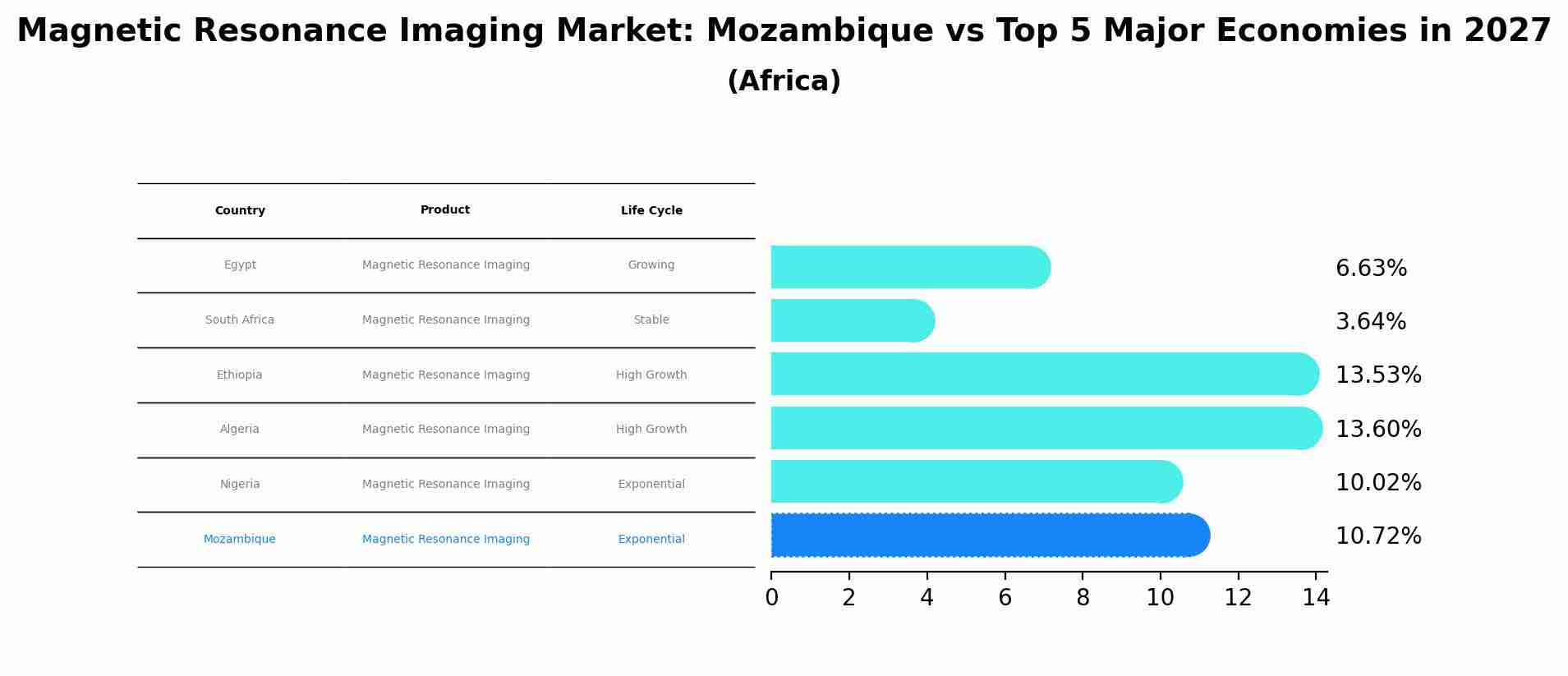 Magnetic Resonance Imaging Market: Mozambique vs Top 5 Major Economies in 2027 (Africa)