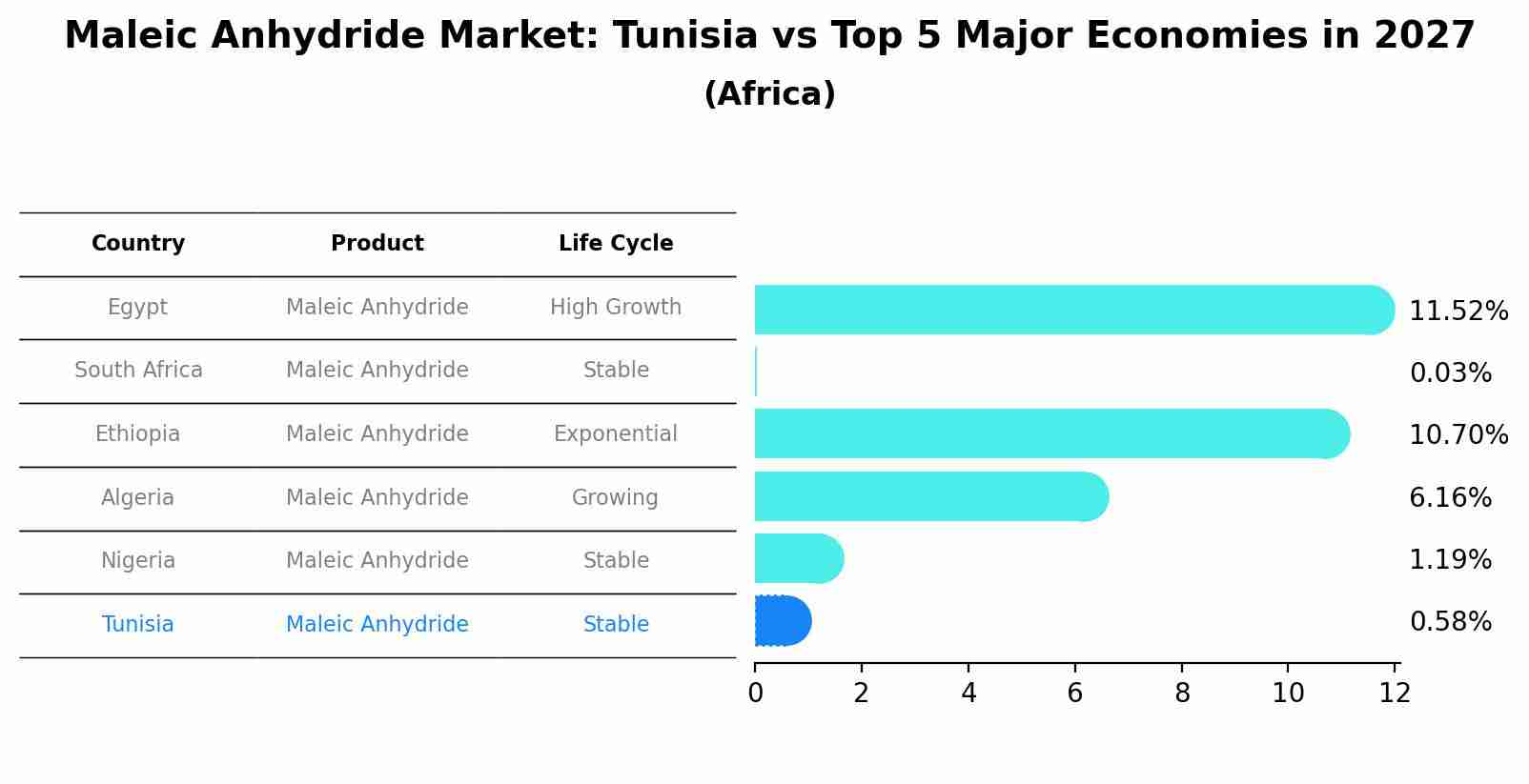 Maleic Anhydride Market: Tunisia vs Top 5 Major Economies in 2027 (Africa)