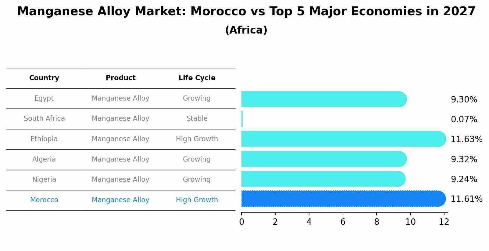 Manganese Alloy Market: Morocco vs Top 5 Major Economies in 2027 (Africa)