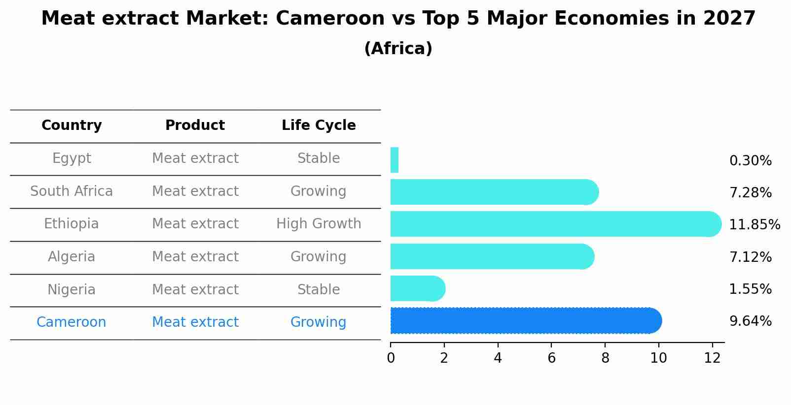 Meat extract Market: Cameroon vs Top 5 Major Economies in 2027 (Africa)