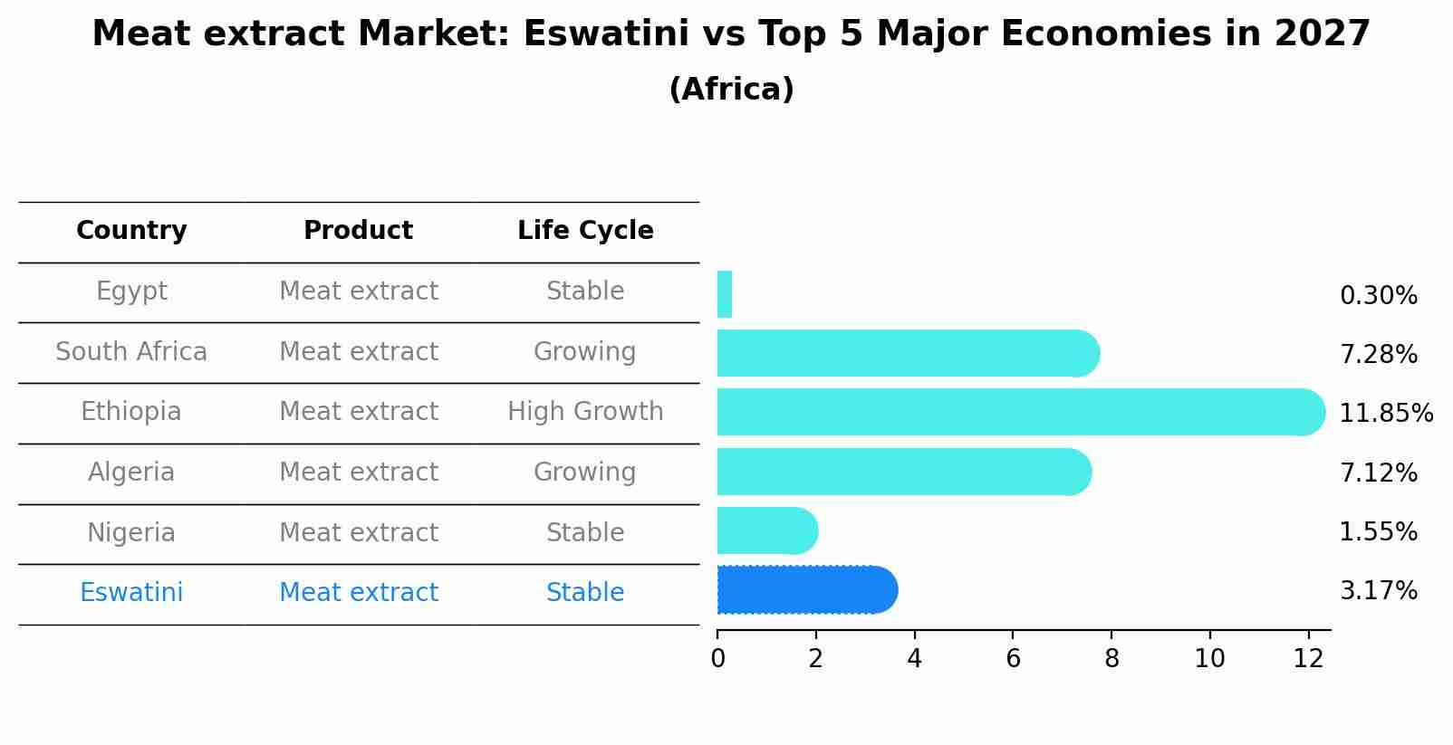 Meat extract Market: Eswatini vs Top 5 Major Economies in 2027 (Africa)