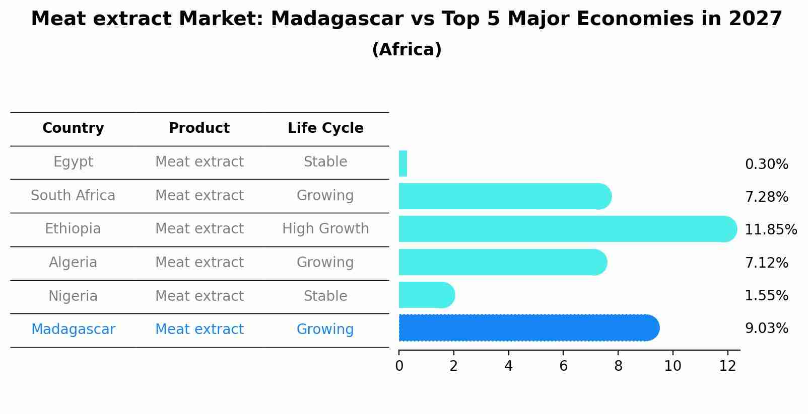 Meat extract Market: Madagascar vs Top 5 Major Economies in 2027 (Africa)