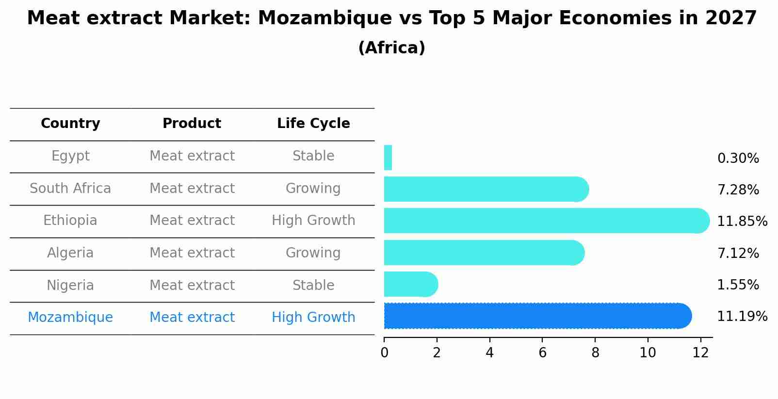 Meat extract Market: Mozambique vs Top 5 Major Economies in 2027 (Africa)