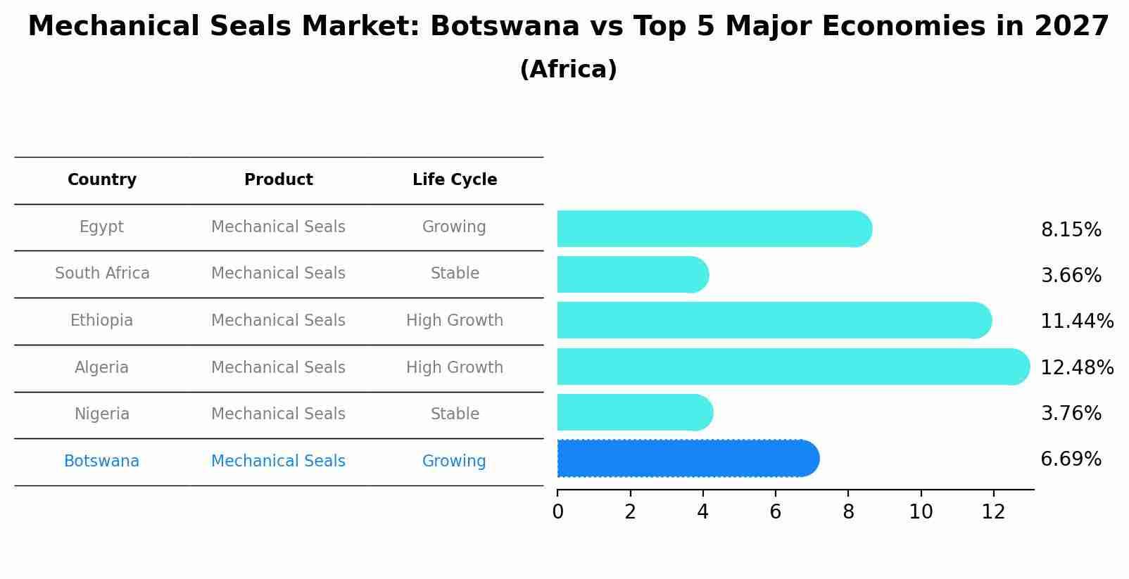 Mechanical Seals Market: Botswana vs Top 5 Major Economies in 2027 (Africa)