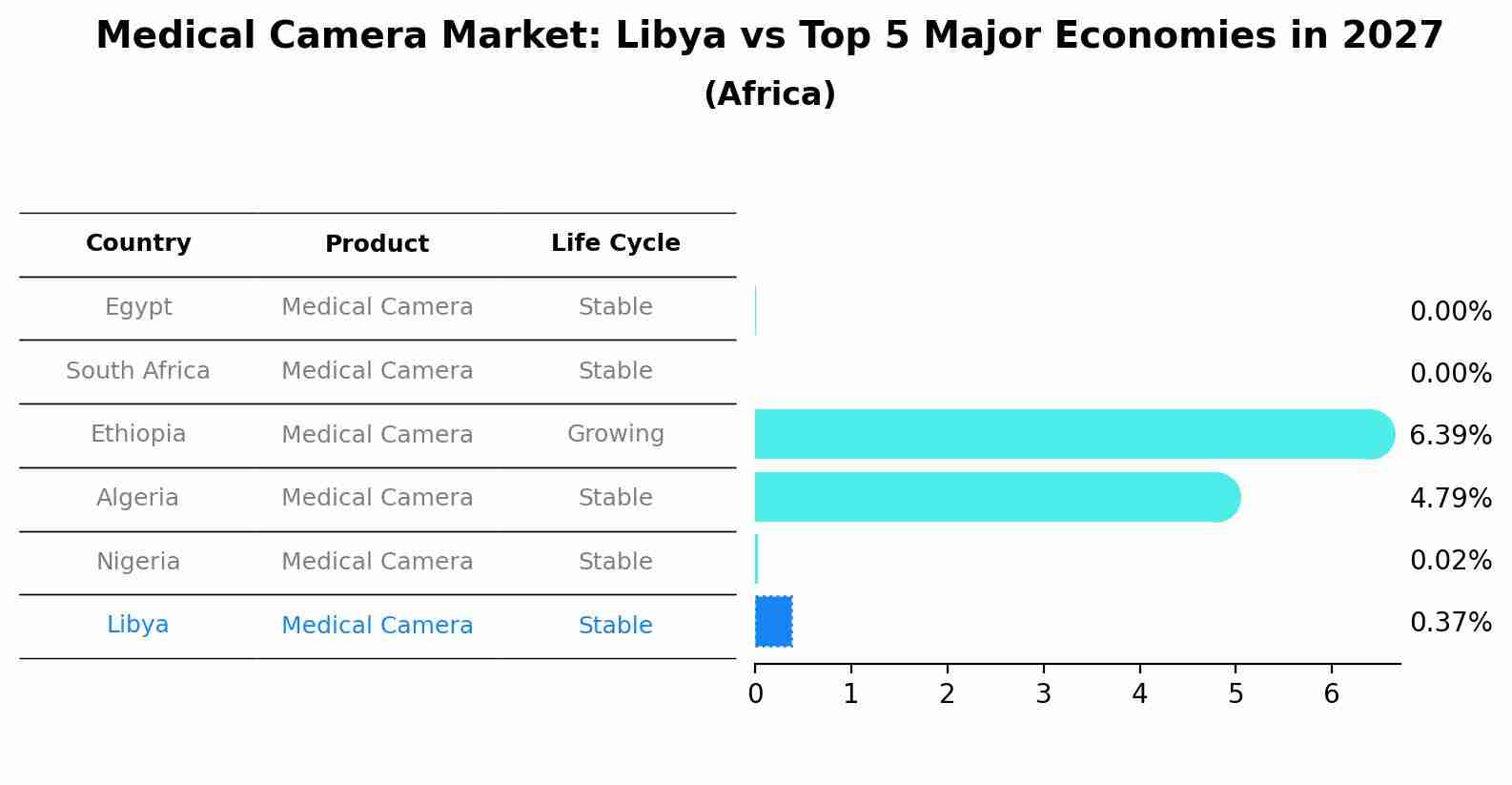 Medical Camera Market: Libya vs Top 5 Major Economies in 2027 (Africa)