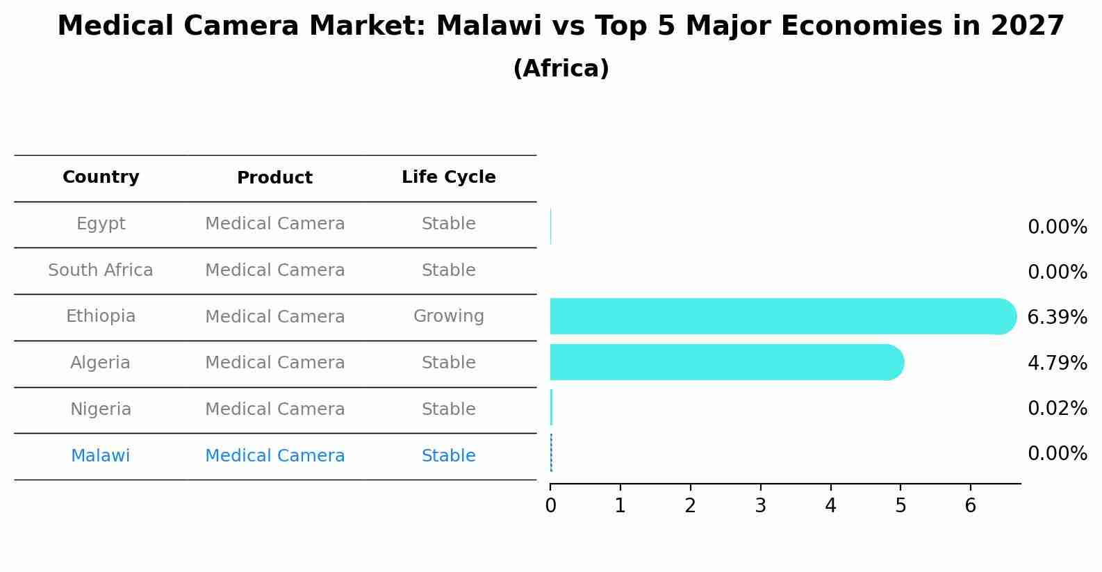 Medical Camera Market: Malawi vs Top 5 Major Economies in 2027 (Africa)