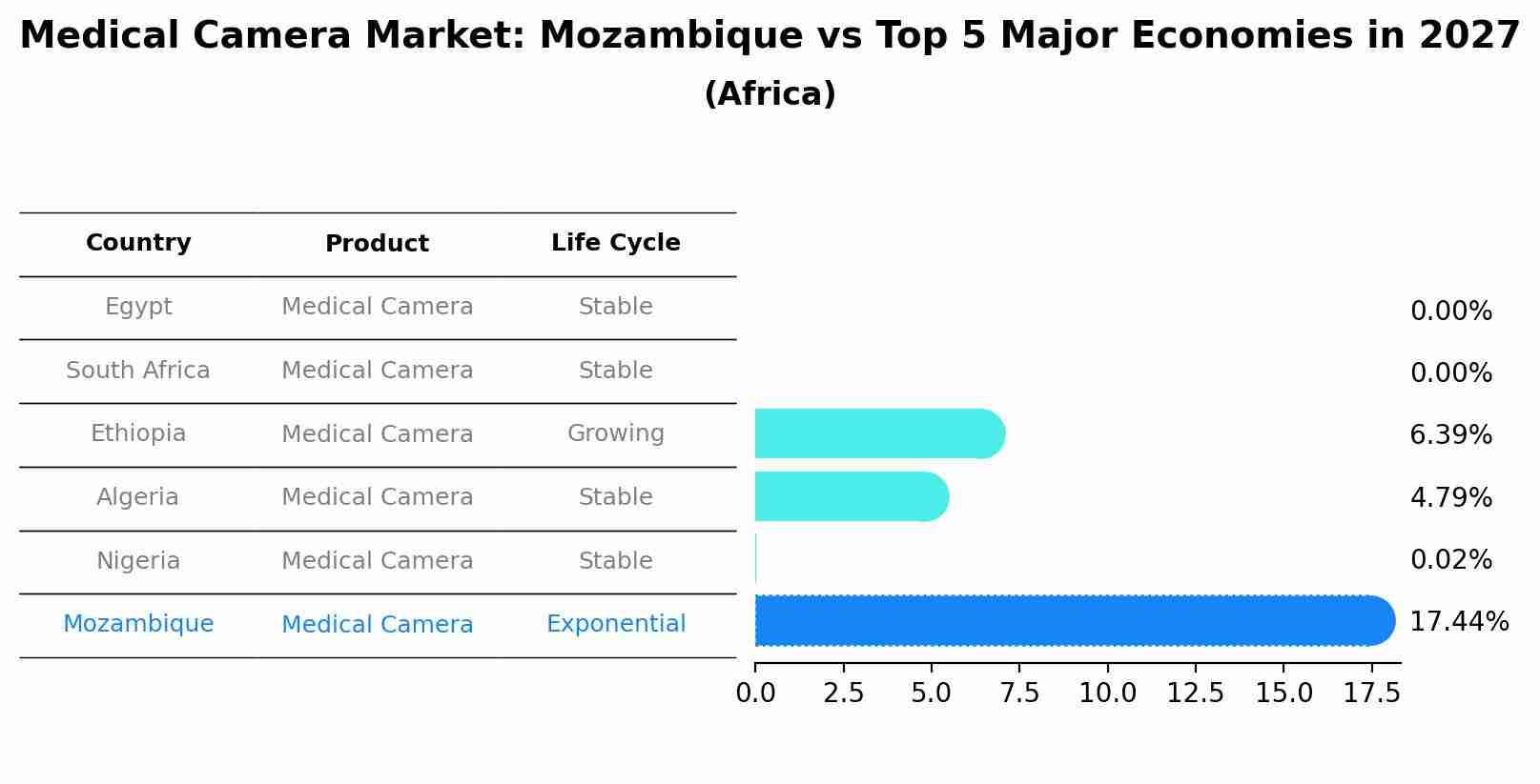 Medical Camera Market: Mozambique vs Top 5 Major Economies in 2027 (Africa)