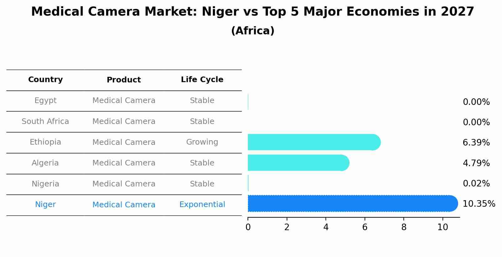 Medical Camera Market: Niger vs Top 5 Major Economies in 2027 (Africa)