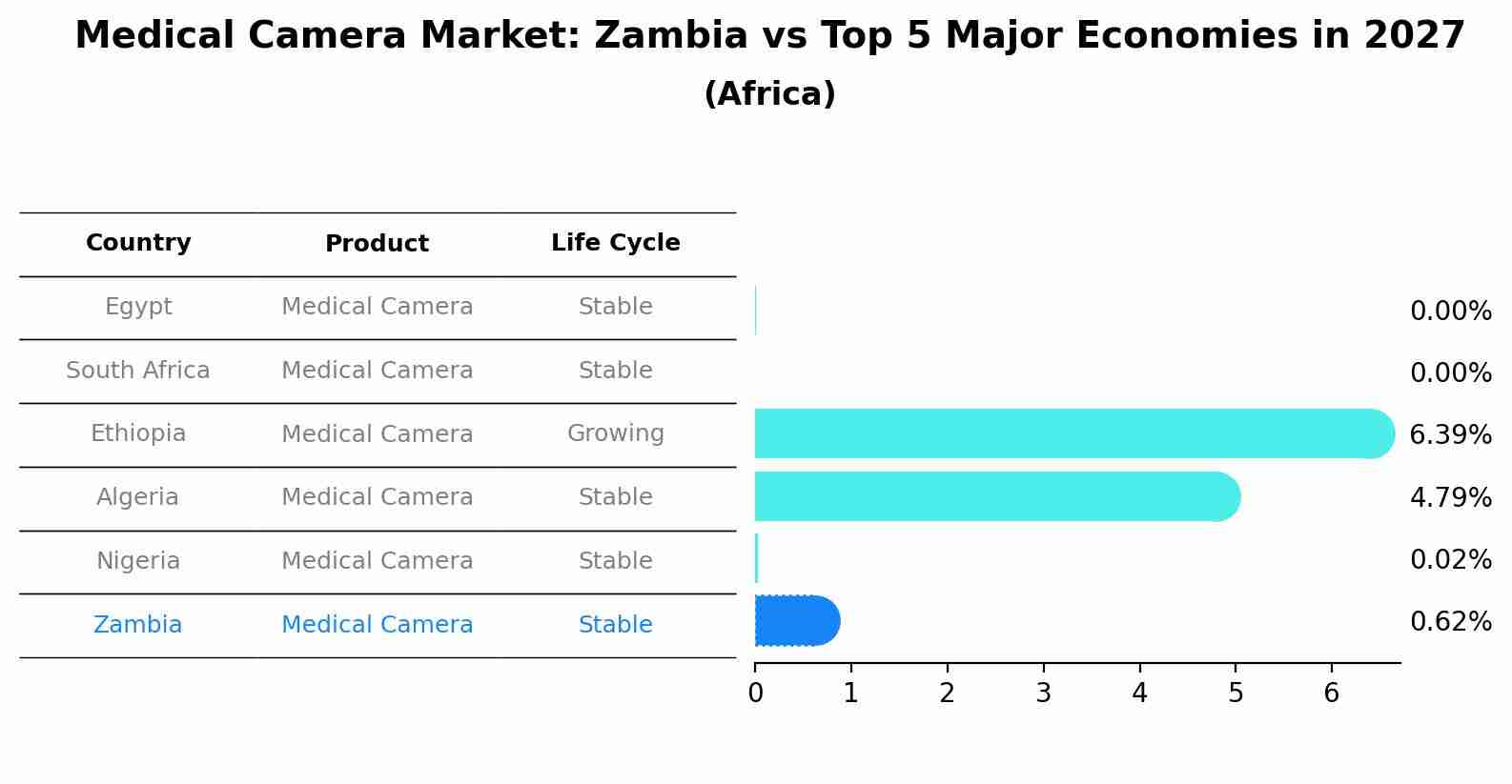 Medical Camera Market: Zambia vs Top 5 Major Economies in 2027 (Africa)
