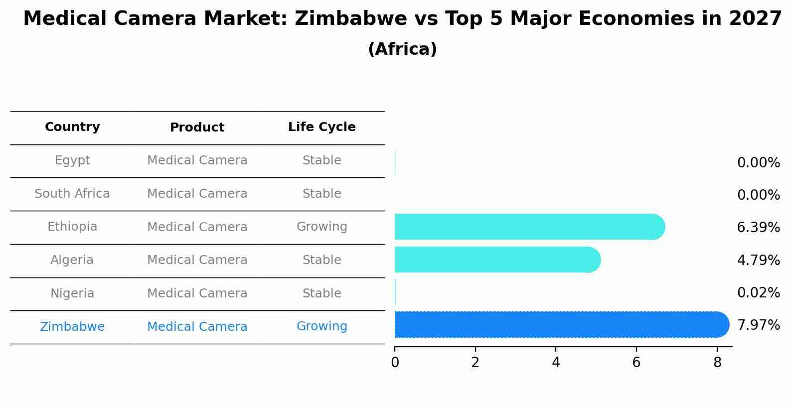 Medical Camera Market: Zimbabwe vs Top 5 Major Economies in 2027 (Africa)