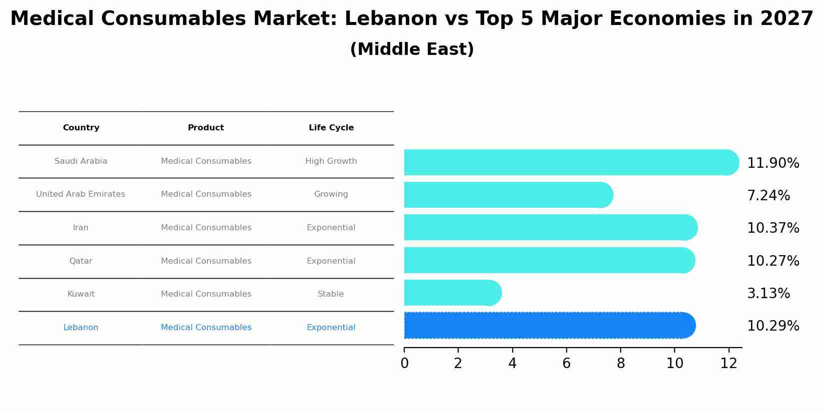 Medical Consumables Market: Lebanon vs Top 5 Major Economies in 2027 (Middle East)