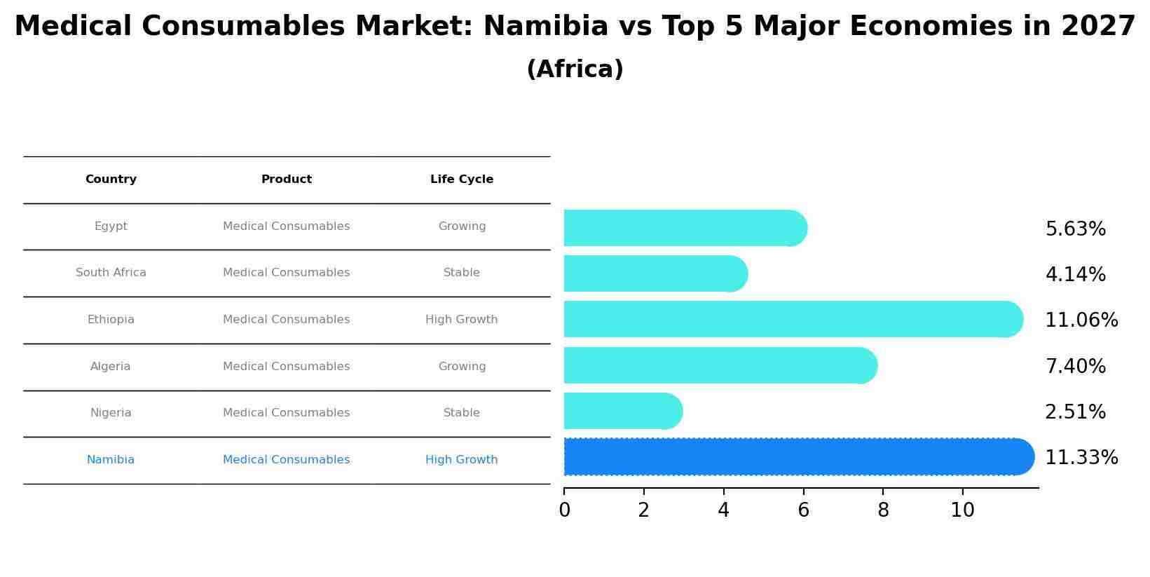 Medical Consumables Market: Namibia vs Top 5 Major Economies in 2027 (Africa)