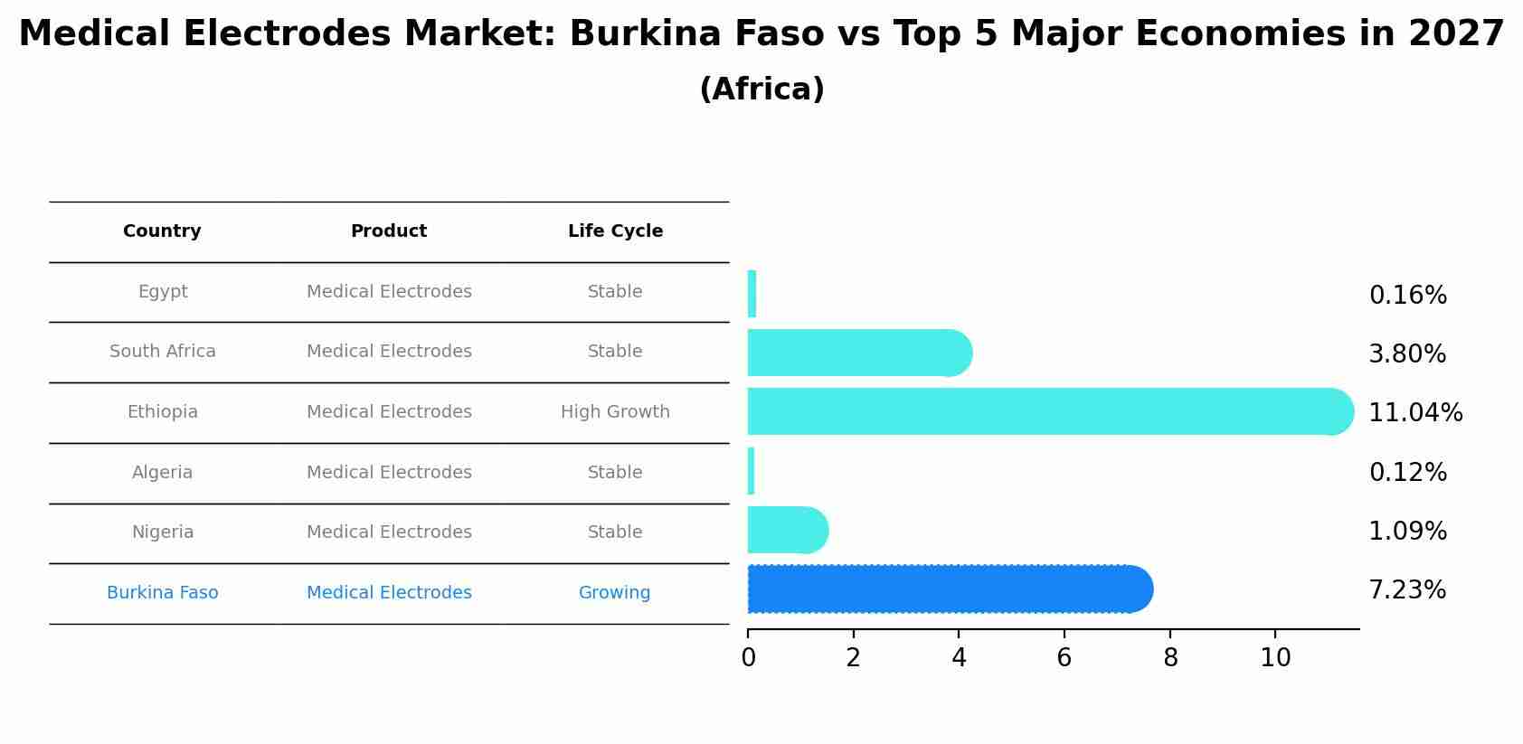 Medical Electrodes Market: Burkina Faso vs Top 5 Major Economies in 2027 (Africa)