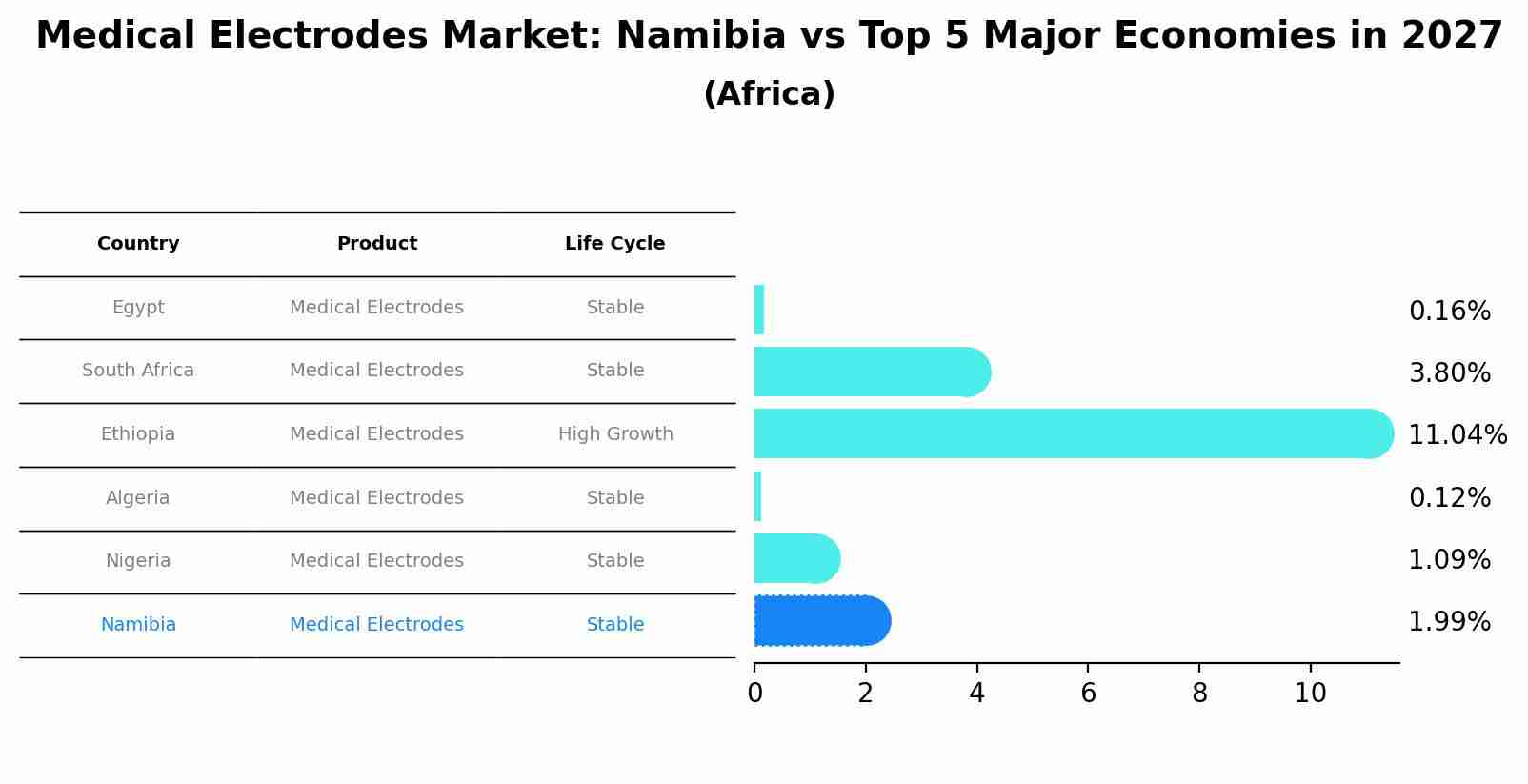 Medical Electrodes Market: Namibia vs Top 5 Major Economies in 2027 (Africa)
