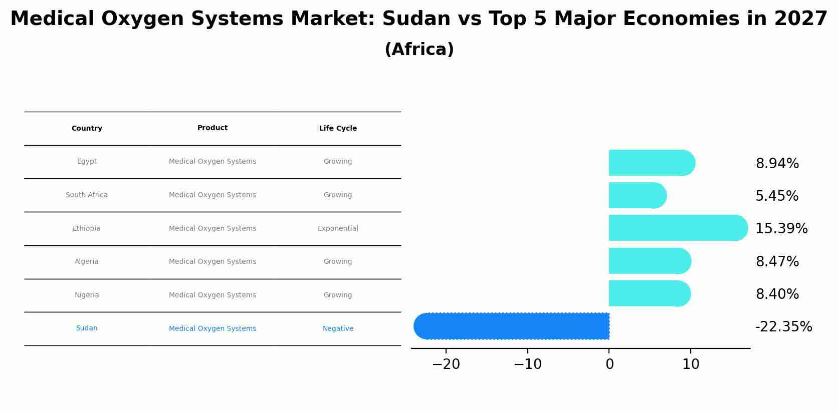 Medical Oxygen Systems Market: Sudan vs Top 5 Major Economies in 2027 (Africa)