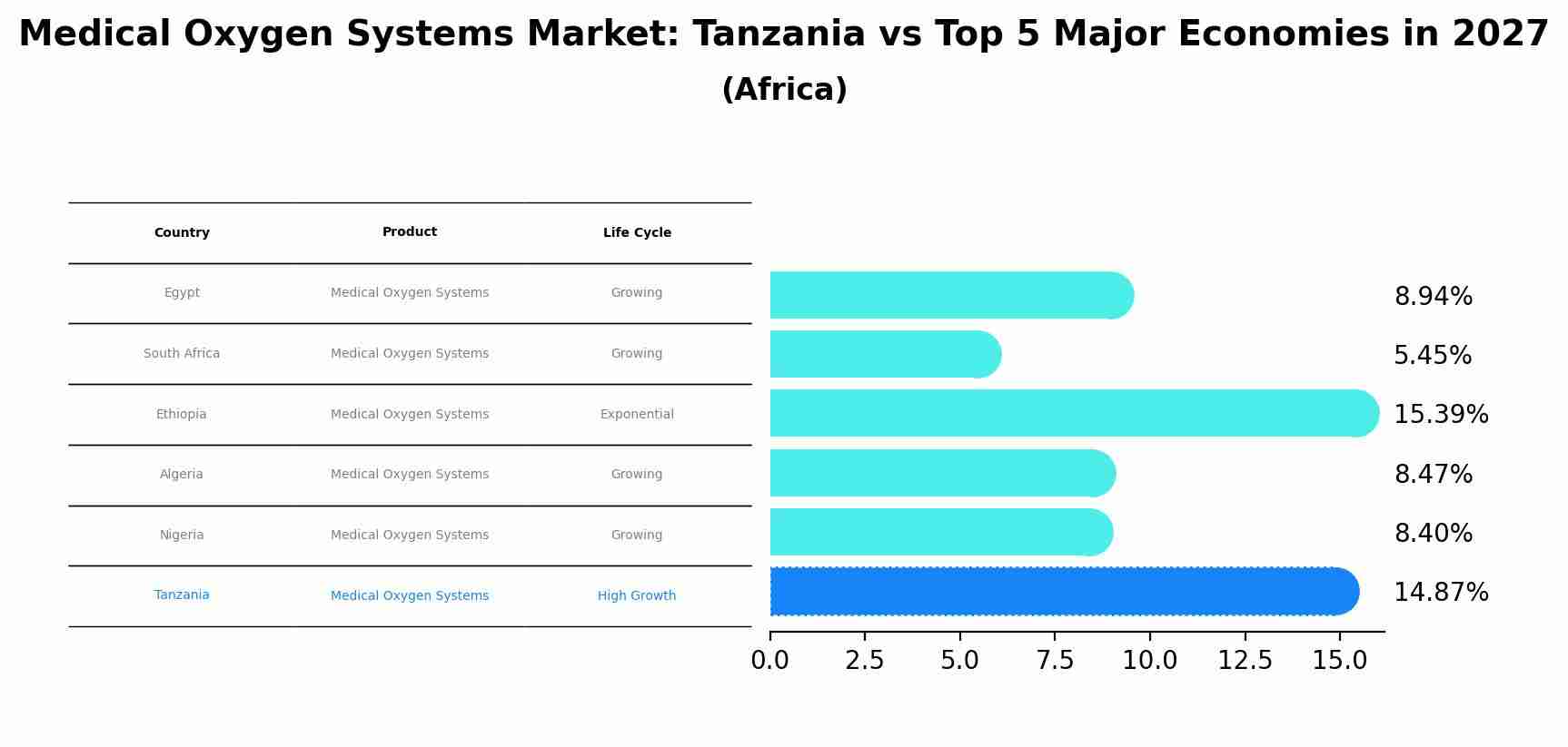 Medical Oxygen Systems Market: Tanzania vs Top 5 Major Economies in 2027 (Africa)