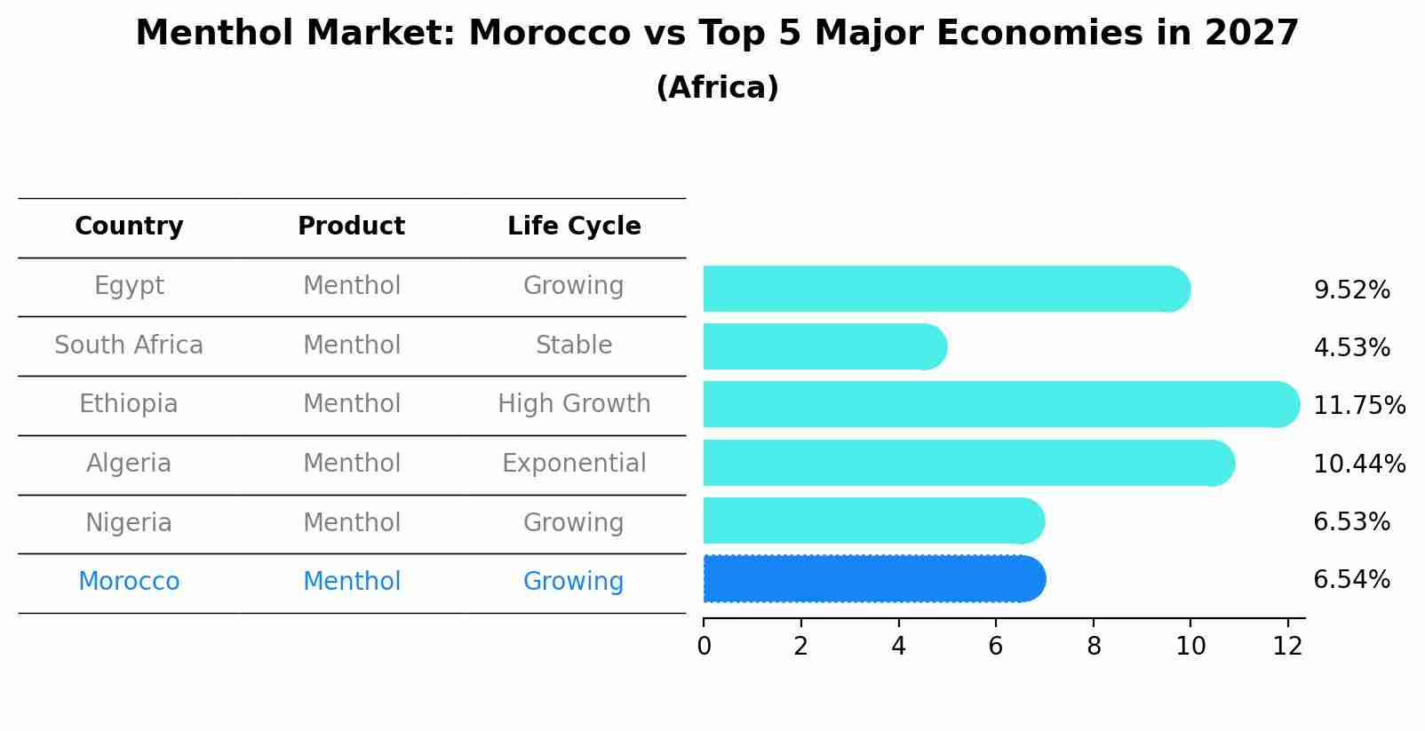 Menthol Market: Morocco vs Top 5 Major Economies in 2027 (Africa)