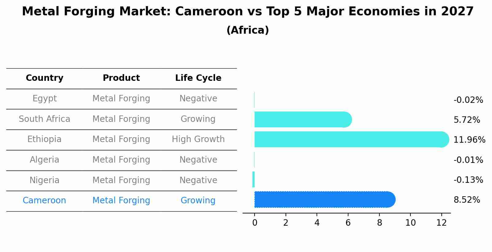 Metal Forging Market: Cameroon vs Top 5 Major Economies in 2027 (Africa)