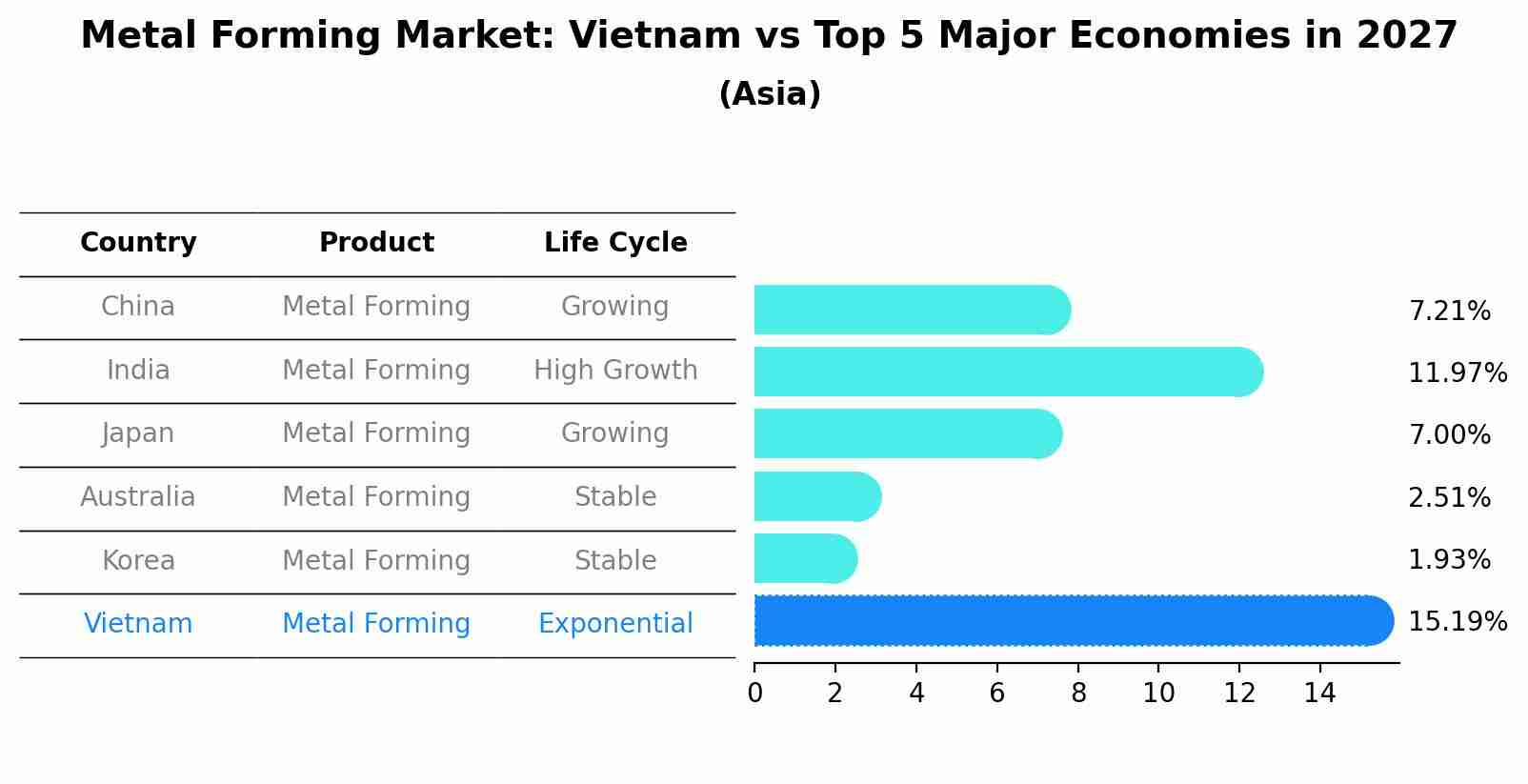 Metal Forming Market: Vietnam vs Top 5 Major Economies in 2027 (Asia)