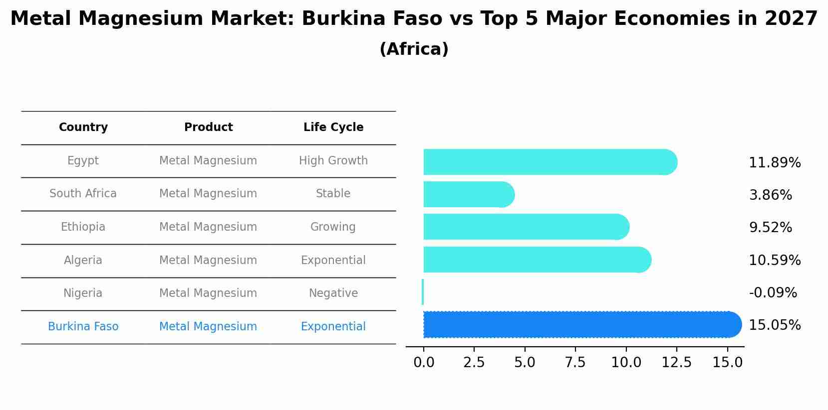 Metal Magnesium Market: Burkina Faso vs Top 5 Major Economies in 2027 (Africa)
