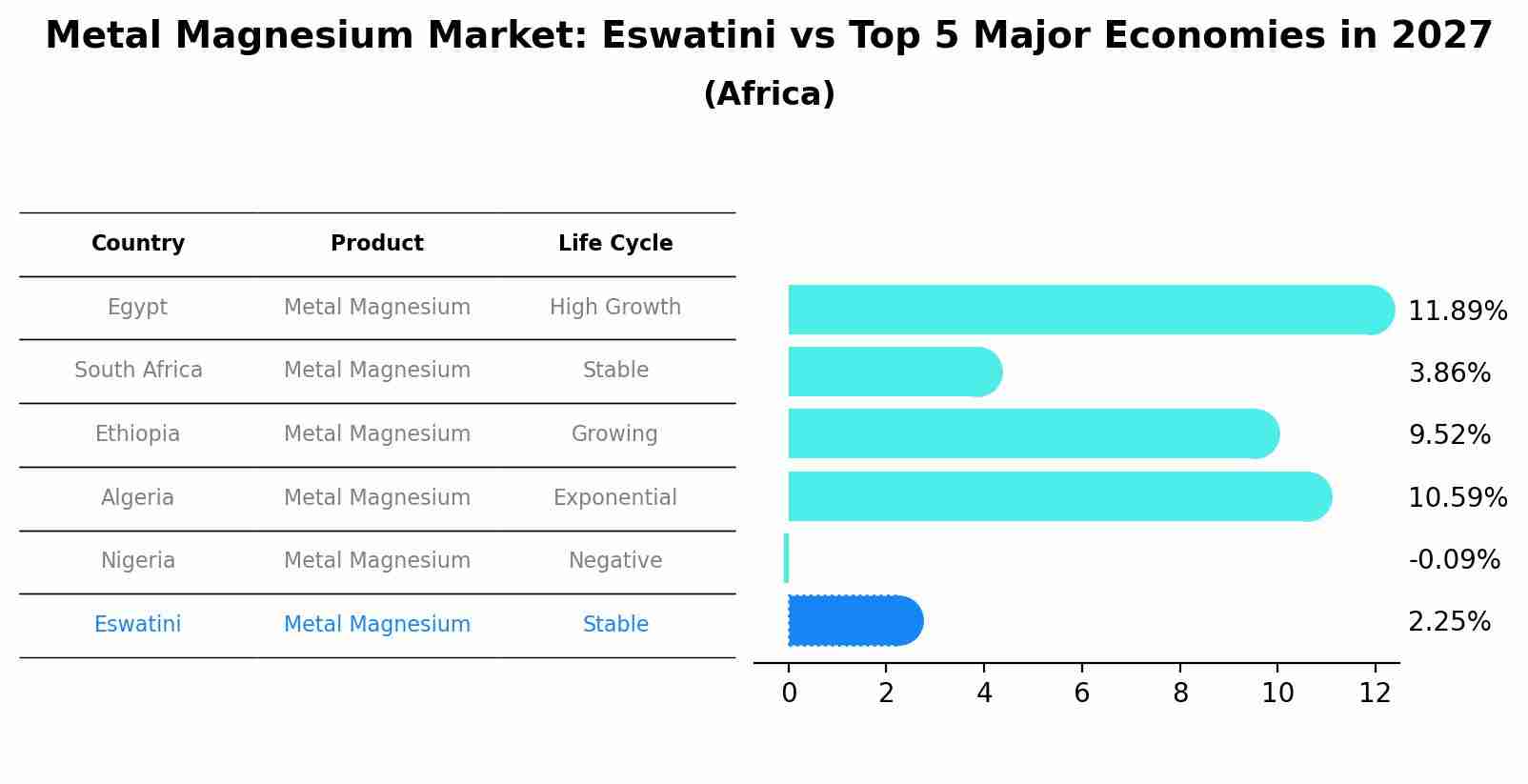 Metal Magnesium Market: Eswatini vs Top 5 Major Economies in 2027 (Africa)